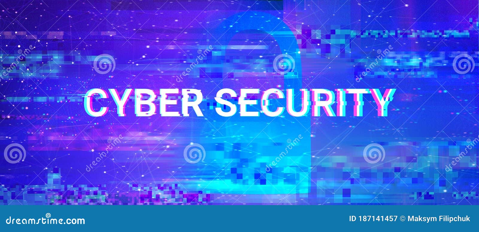 syber security glitchy words