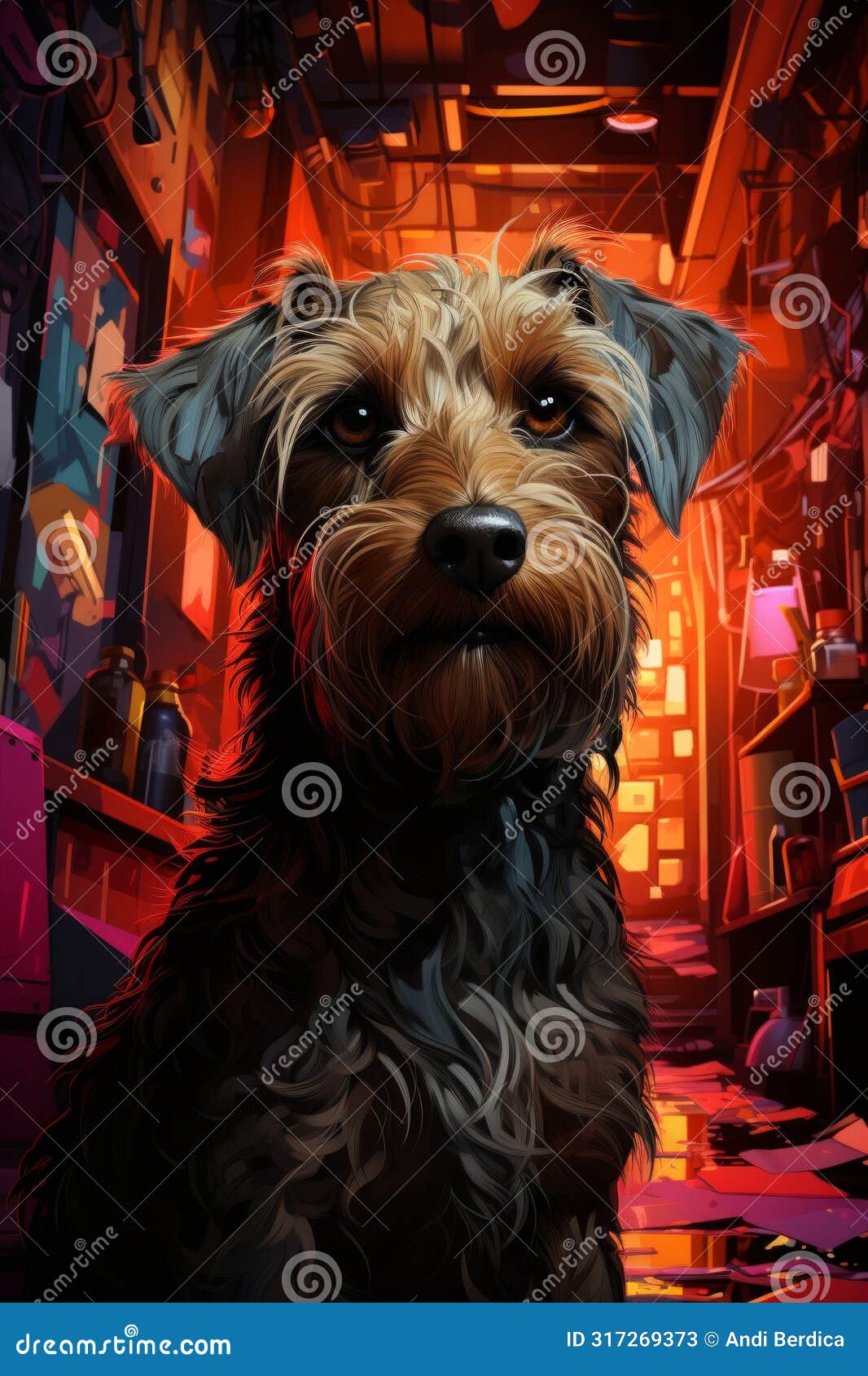 syd mead cyber canine: glen of imaal terrier