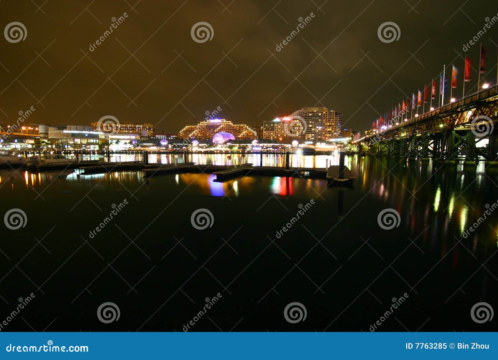 Sydney Cbd Darling Harbour Night Scape Stock Image Image of darling, city 7763285