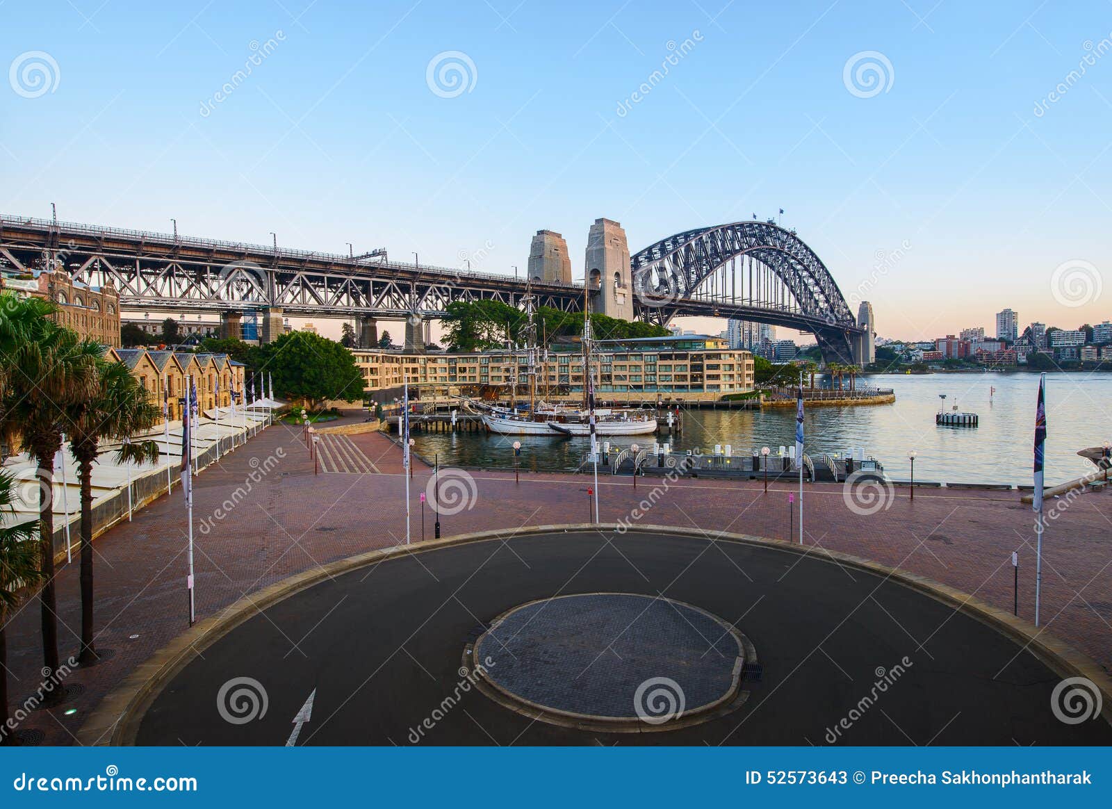 sydney harbour before sunrise at oversea terminal