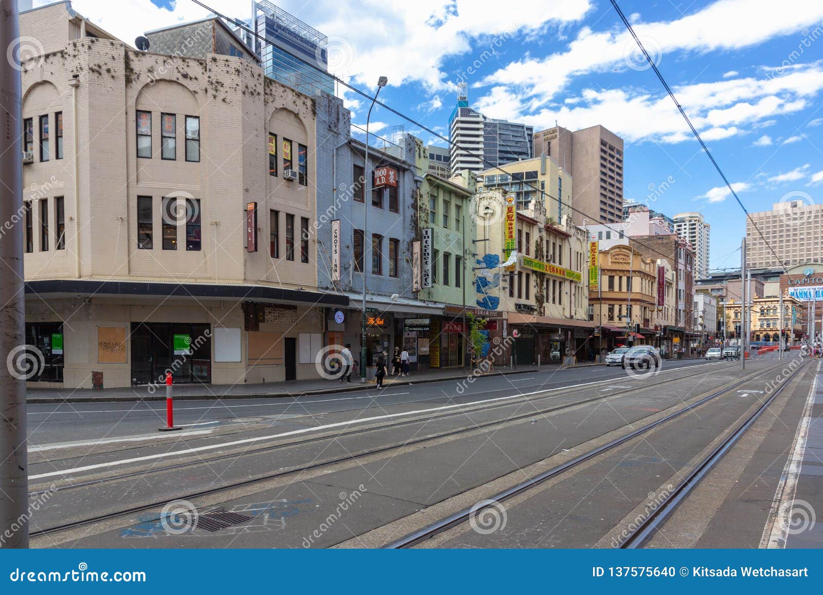 Sydney Light Rail Stops At Paddy`s Markets.The Sydney ...