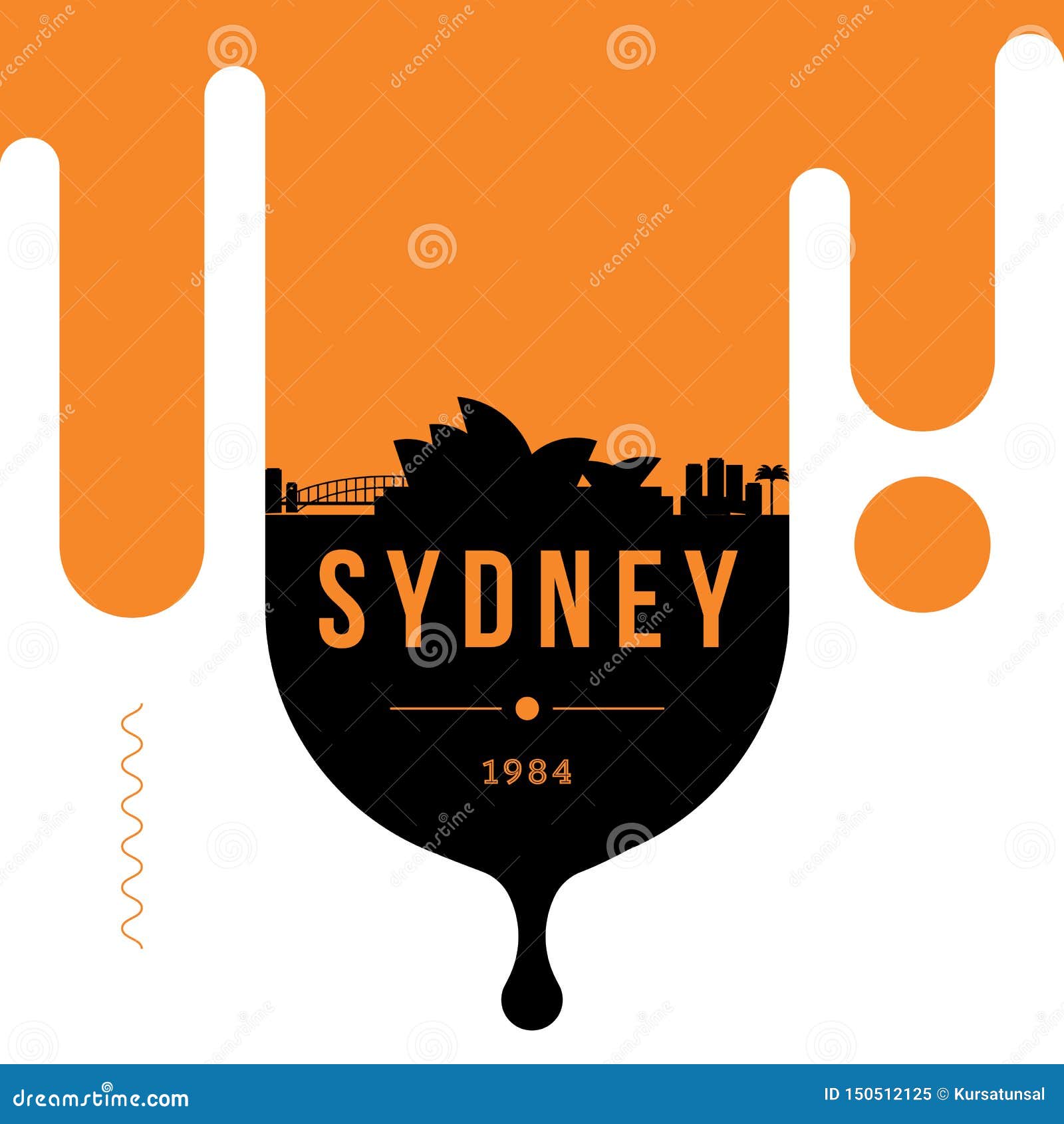 Sydney Modern  Banner Design with Vector Linear Skyline Stock