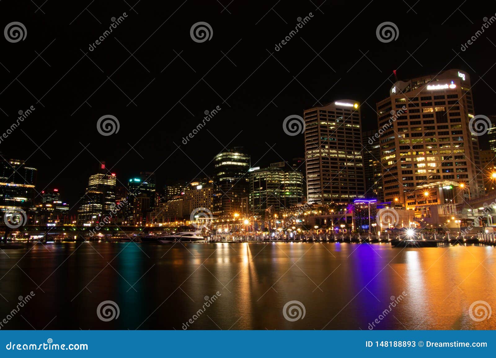 The Sydney Skyline At Night Editorial Stock Photo Image Of