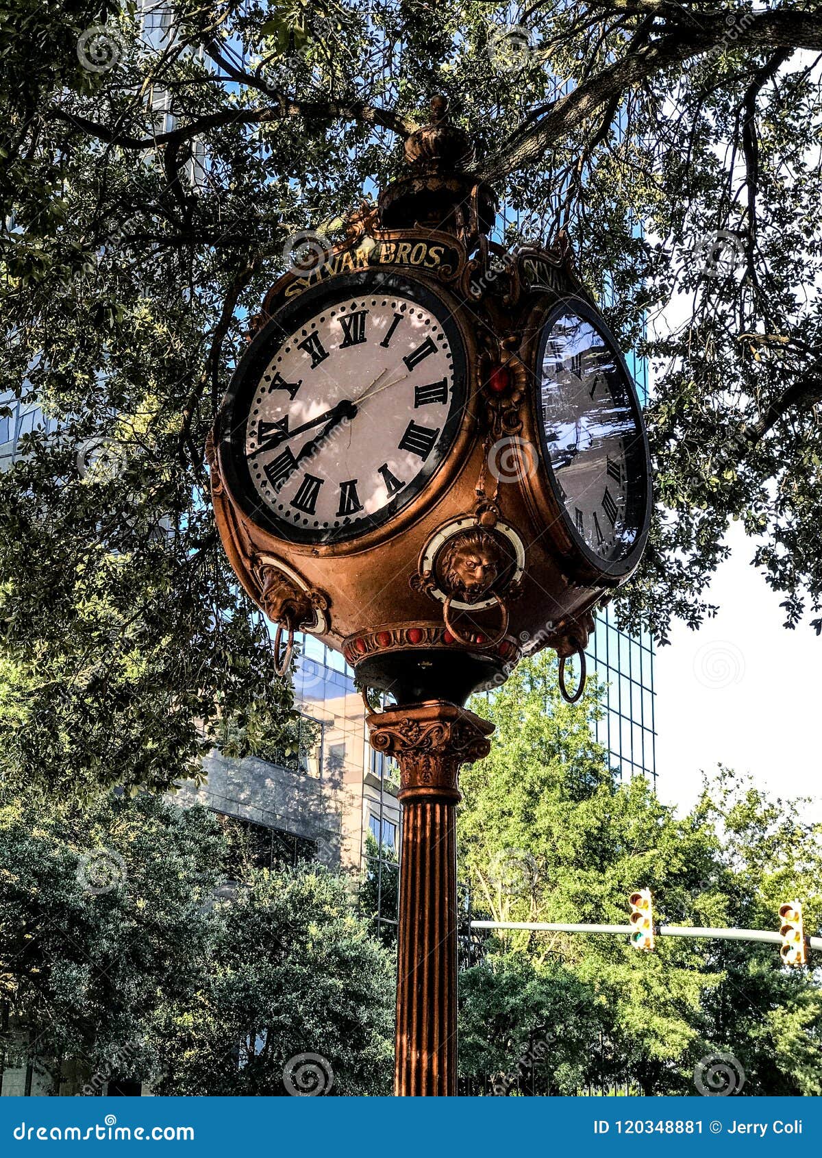 Sylvan Bros Vintage Clock in Front of the Jewelry Store Editorial Photo