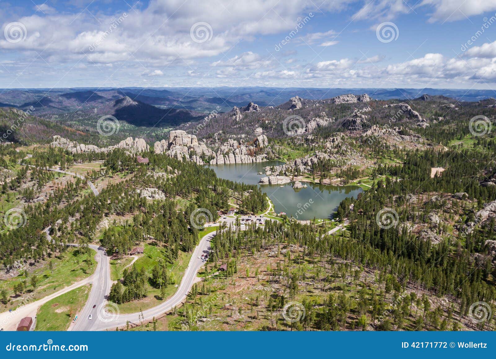 Sylvan lake, Aerial view stock photo. Image of lake, flying 42171772