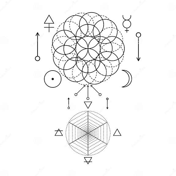 Symbol of Alchemy and Sacred Geometry. Three Primes: Spirit, Soul, Body ...