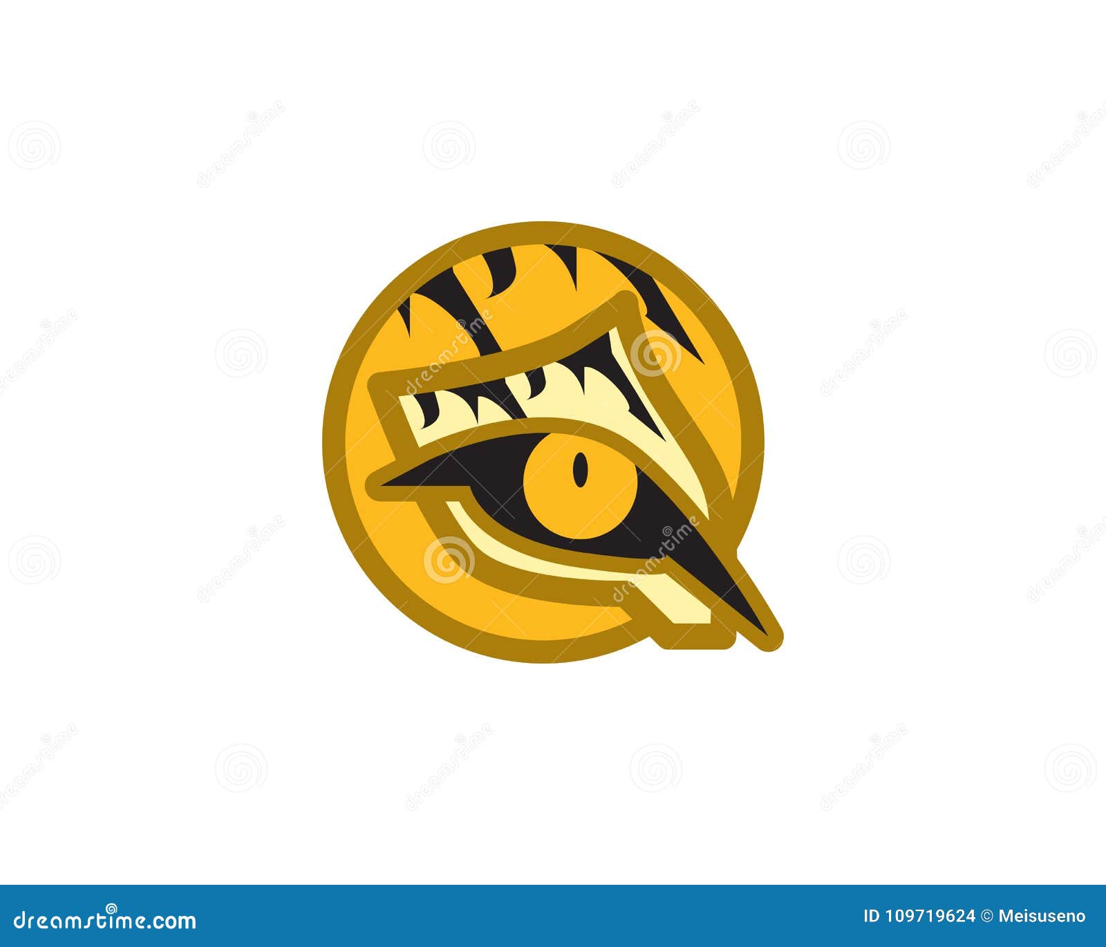 Golden eye symbol sign Royalty Free Vector Image