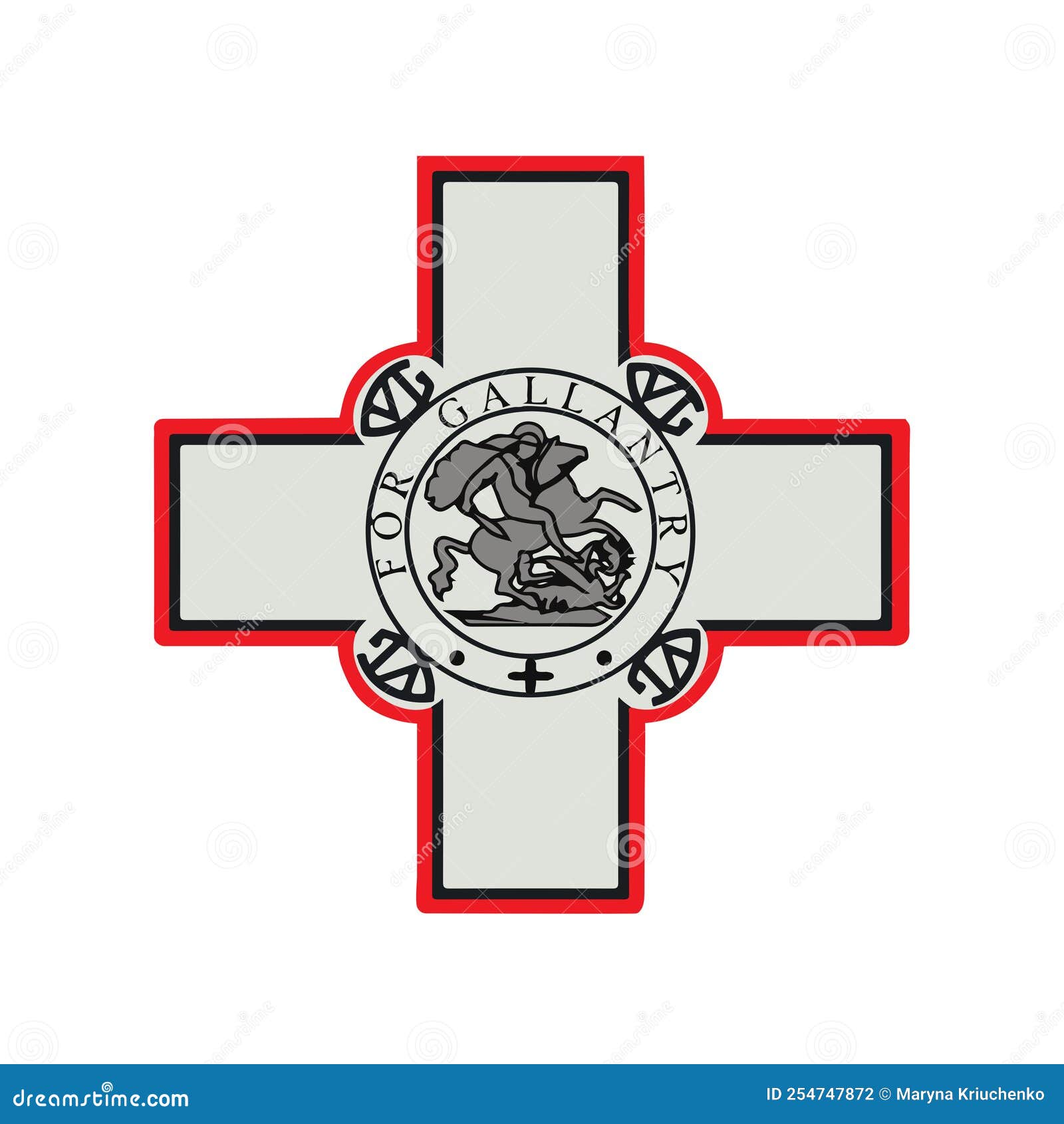 Symbol Aus Der Flagge Von Malta. Zeichnungszeichen Vektor Abbildung -  Illustration von eingebürgert, pferd: 254747872