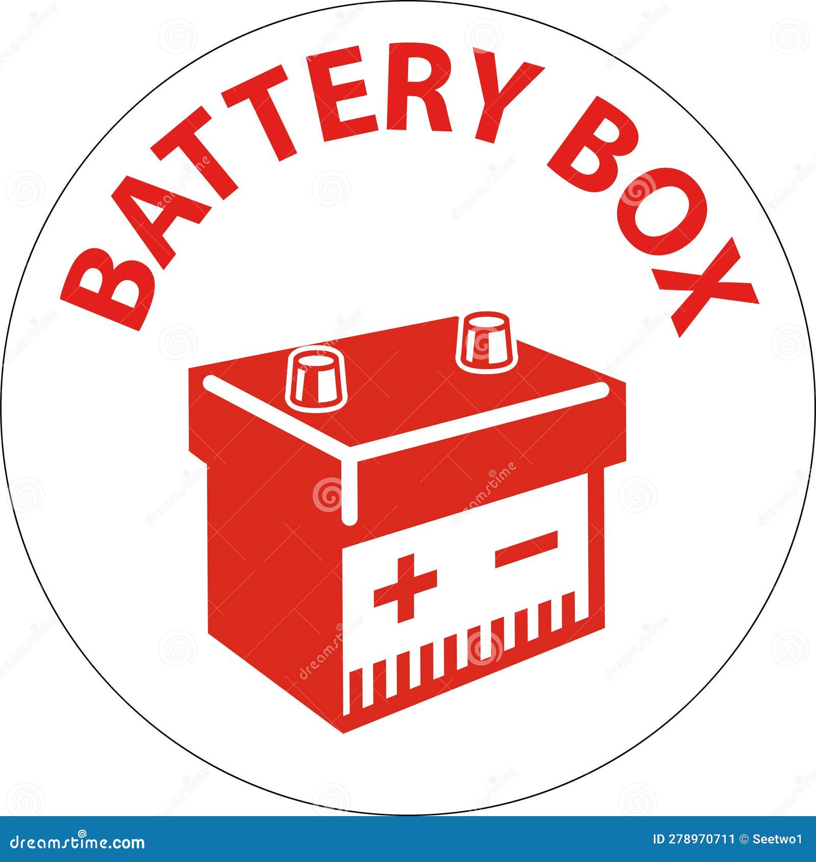 Symbol Battery Sign Battery Box on White Background Stock Vector