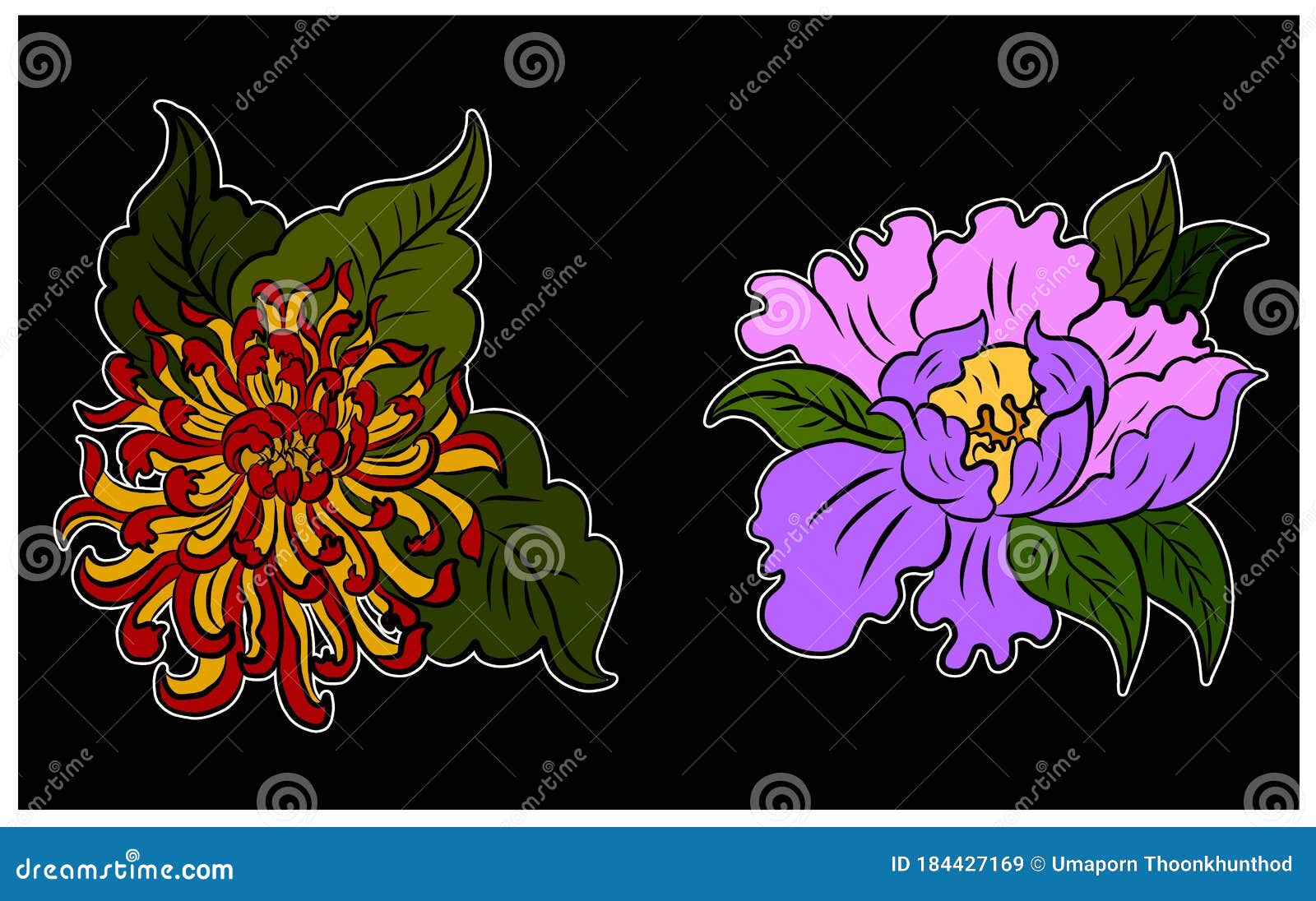 Symbol of Buddha with Floral. Stock Vector - Illustration of flower ...
