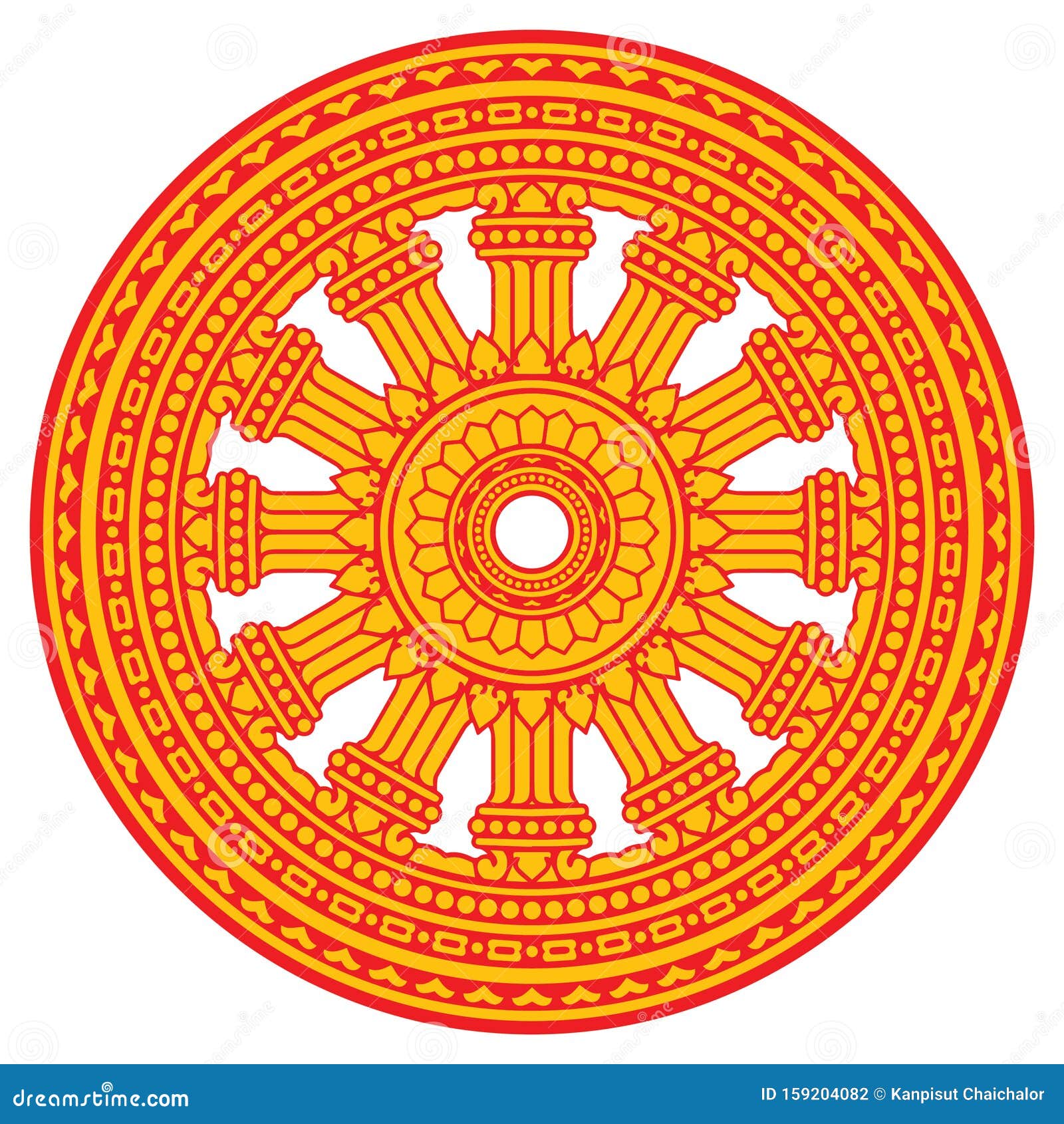 Symbol of Buddha Teachings on the Path To Enlightenment. Stock 