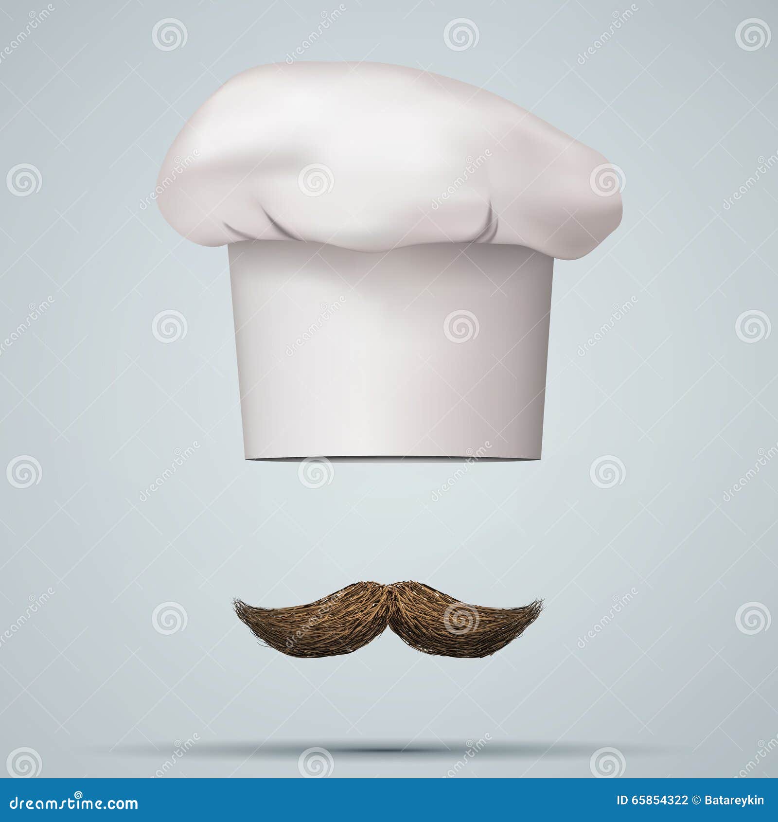 Symbol of chef cap toque and mustache. Haute cuisine. Vector illustrations.