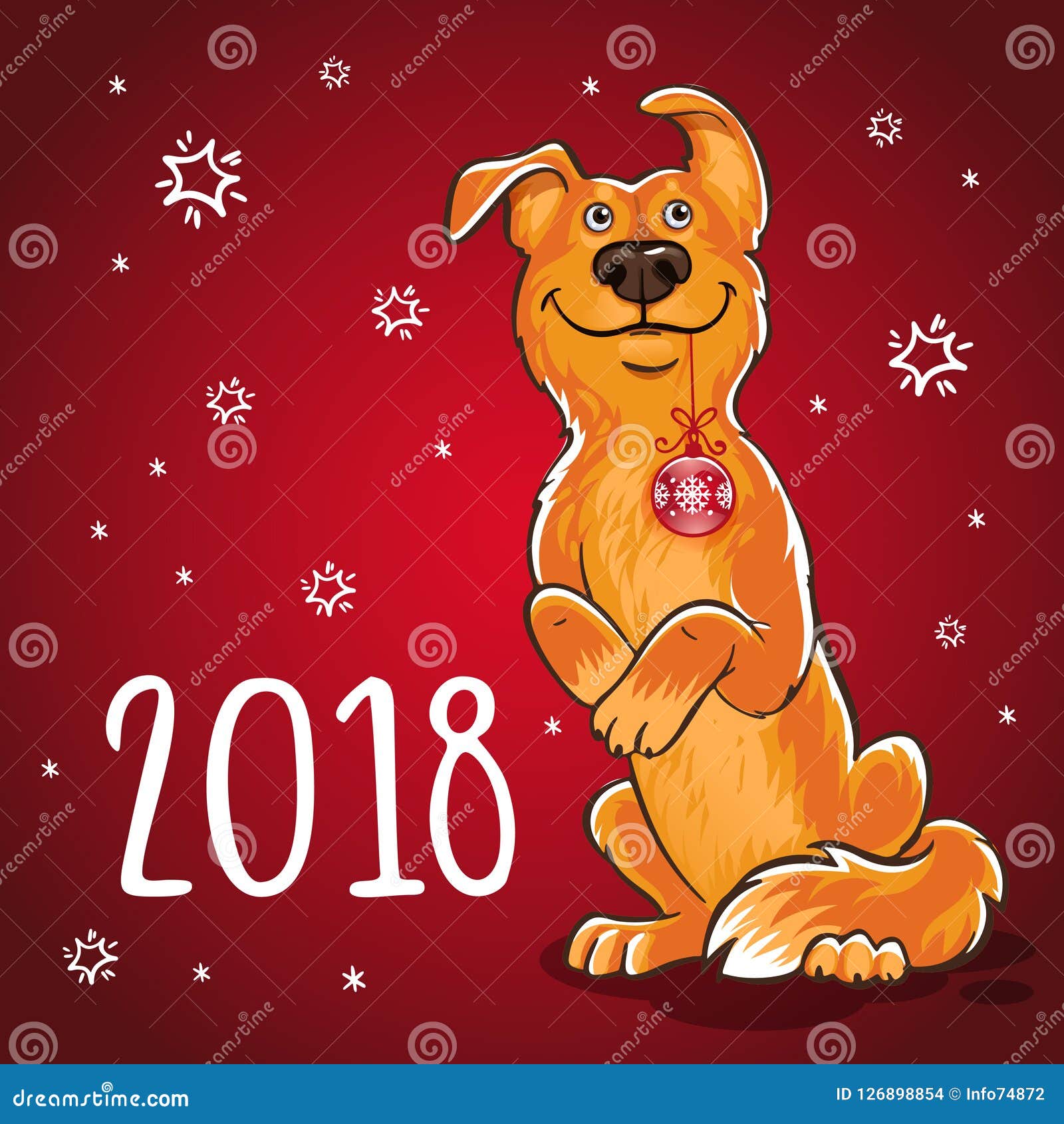 Symbol of the Chinese New Year 2018. Year of the Dog Stock Illustration