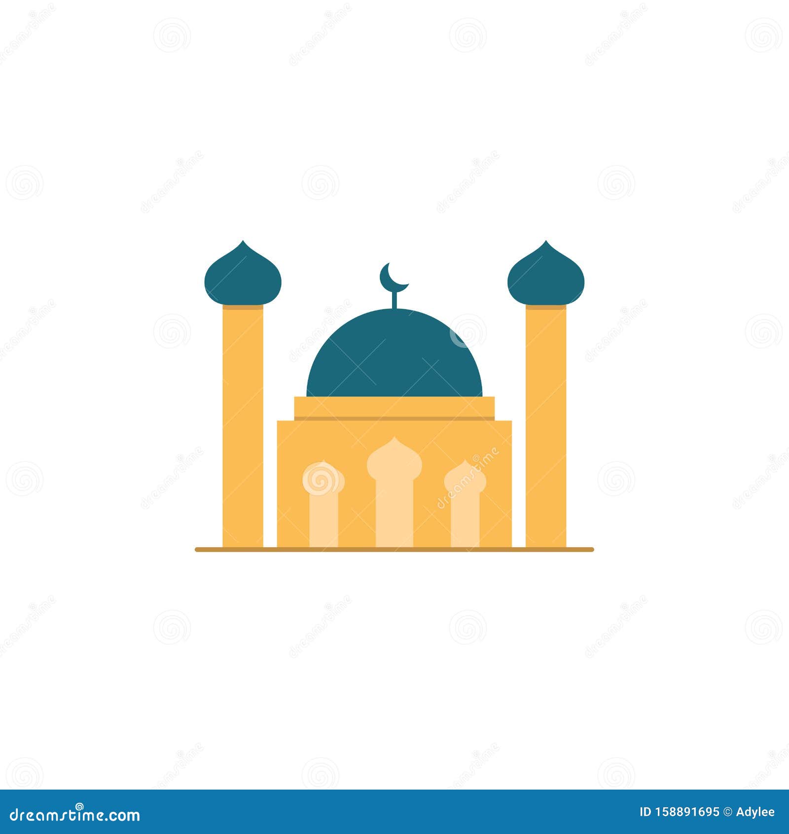 Symbol Des Islamischen Moschee Vektors Auf Weissem Grund Isolierte Insel Vektor Abbildung Illustration Von Umrei Moslems