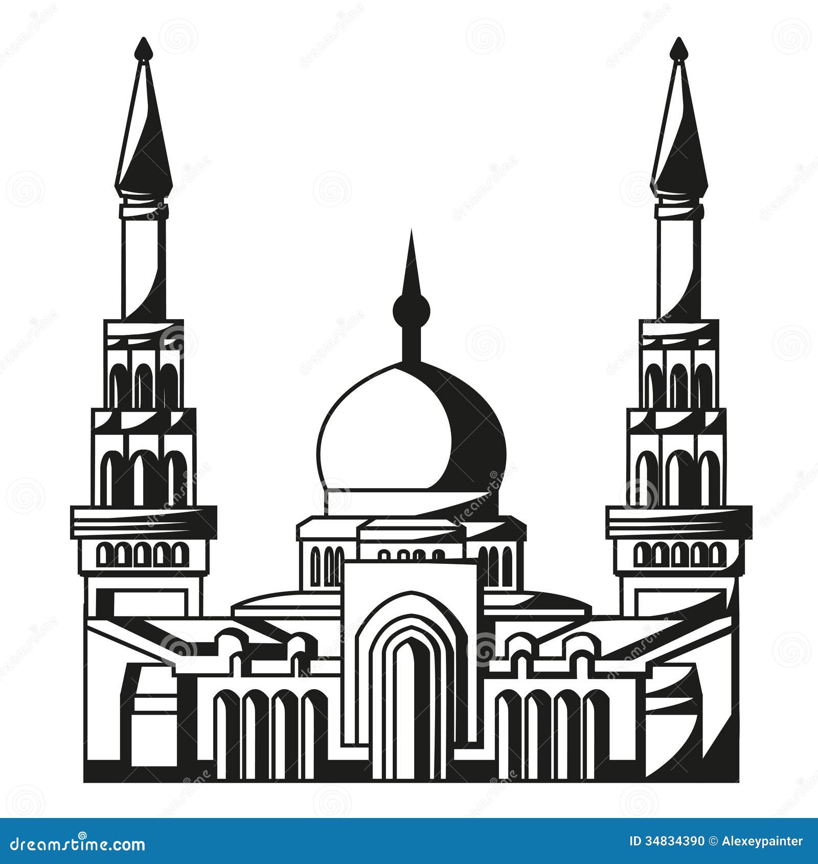 Symbol Des Islams. Schattenbild Der Moschee. Ramadan 