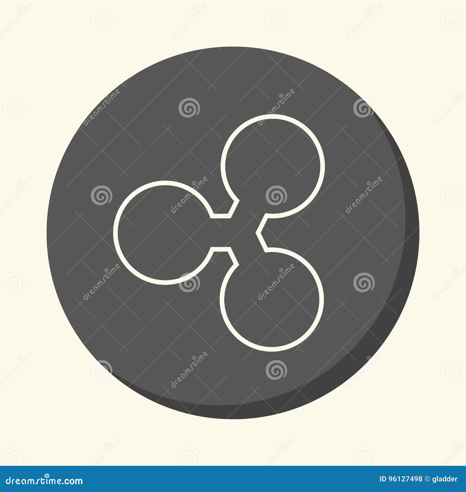 Symbol Of Digital Crypto Currency Ripple, Round Linear ...