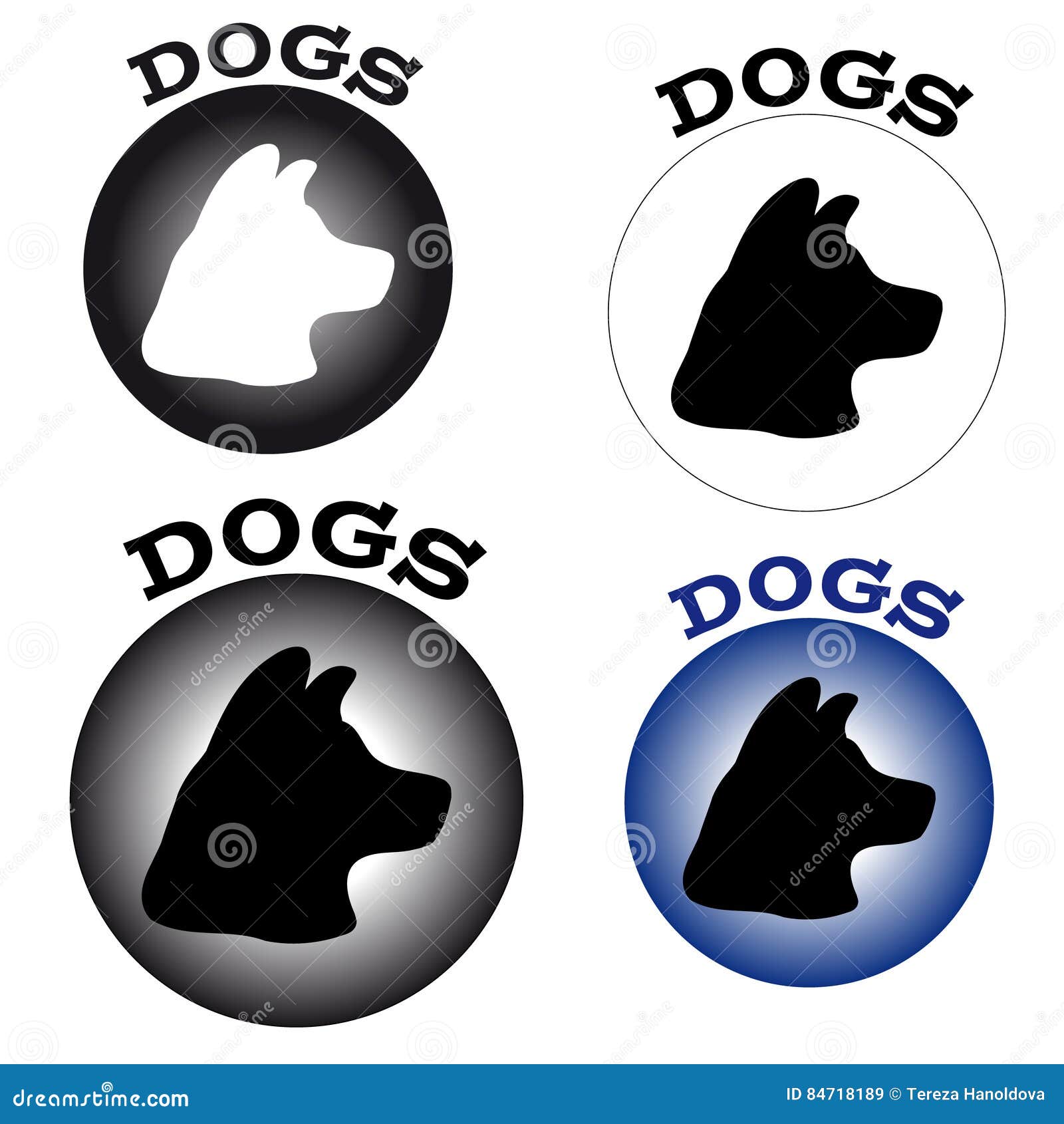 Symbol Dogs on White Background Stock Vector Illustration of