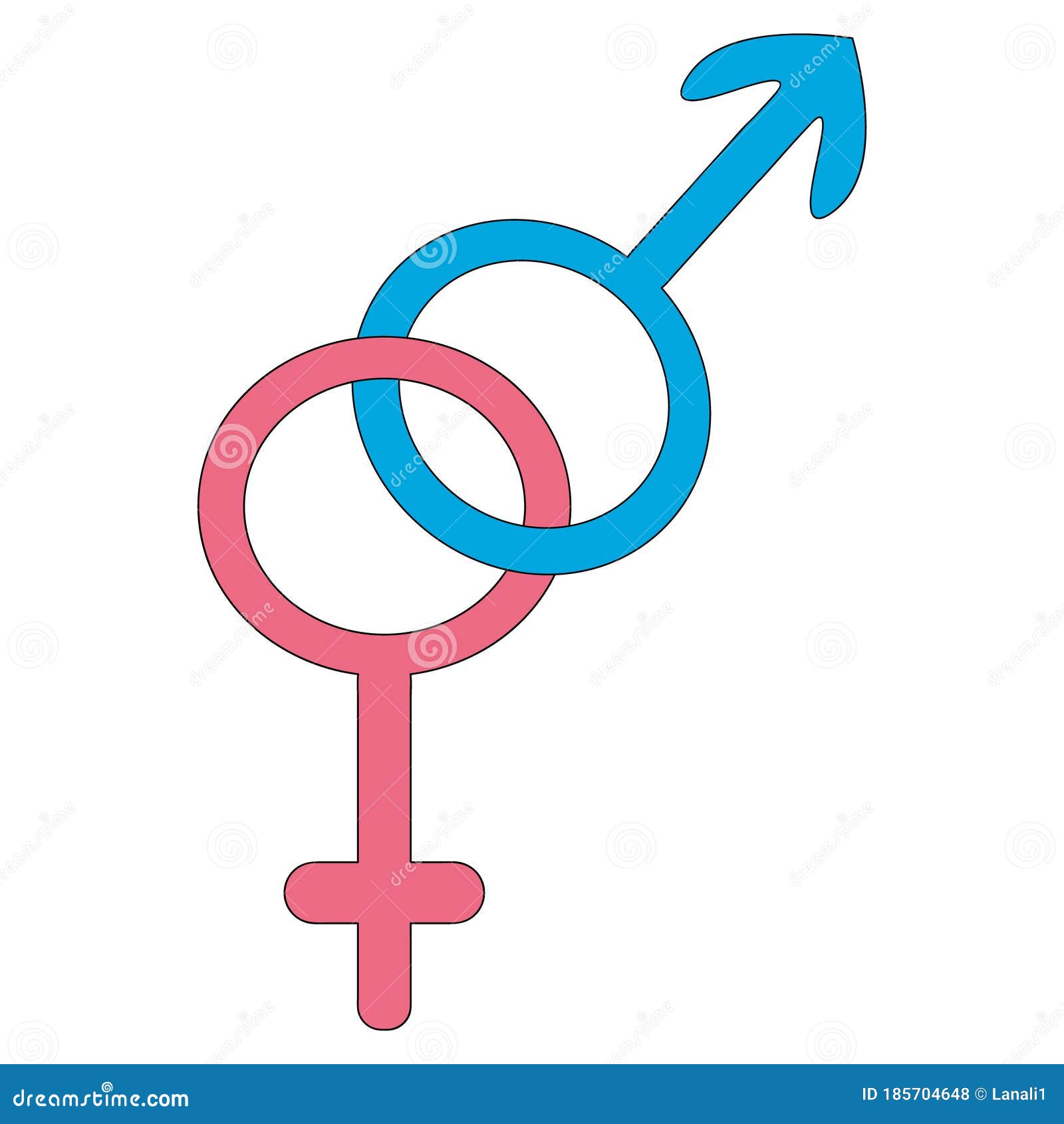 Symbol of Heterosexuality. Color Vector Illustration. Male and Female ...