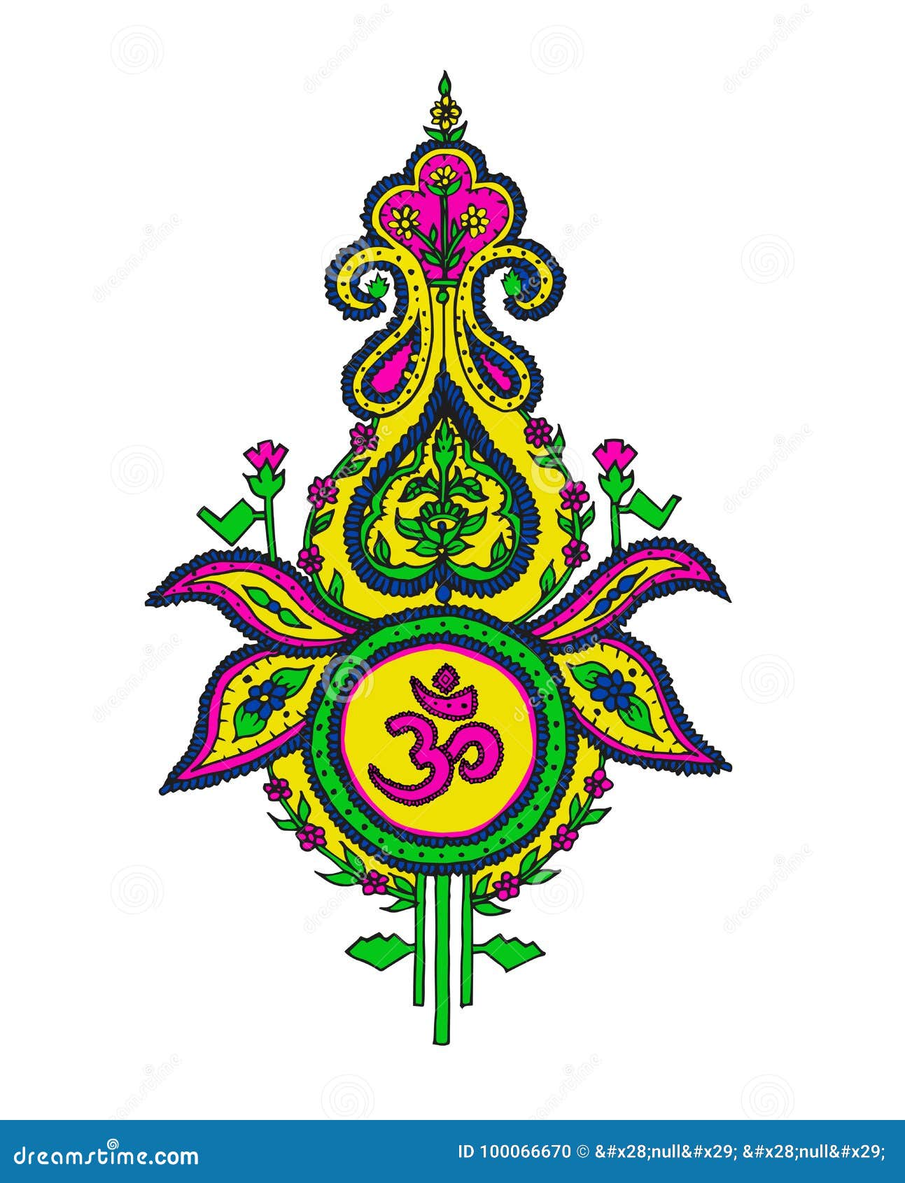 Symbol lord shiva om.color stock vector. Illustration of lotus - 100066670