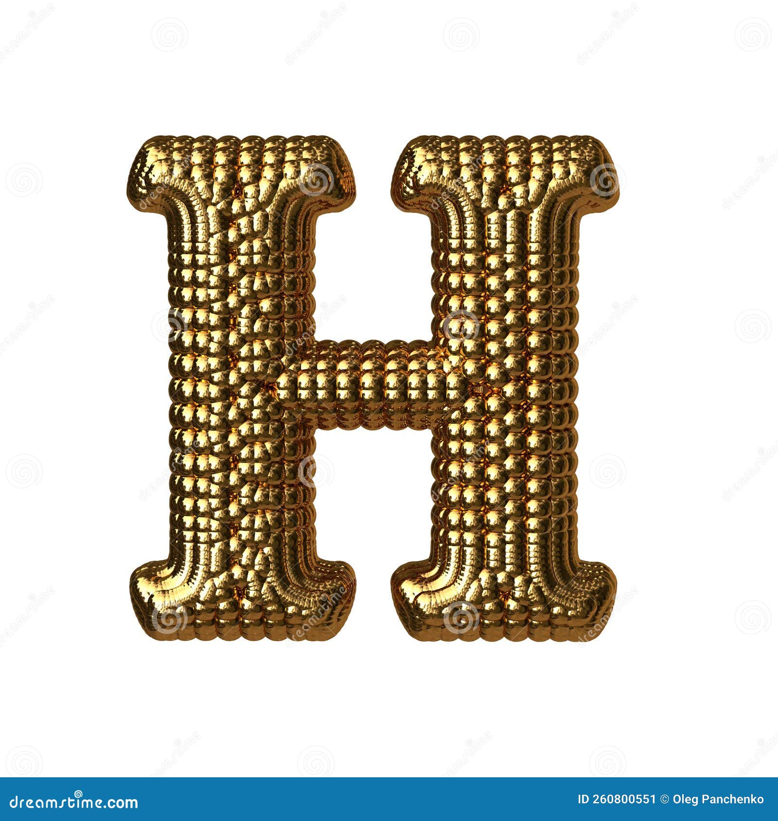 Symbol Made of Gold Spheres. Letter H Stock Illustration - Illustration ...