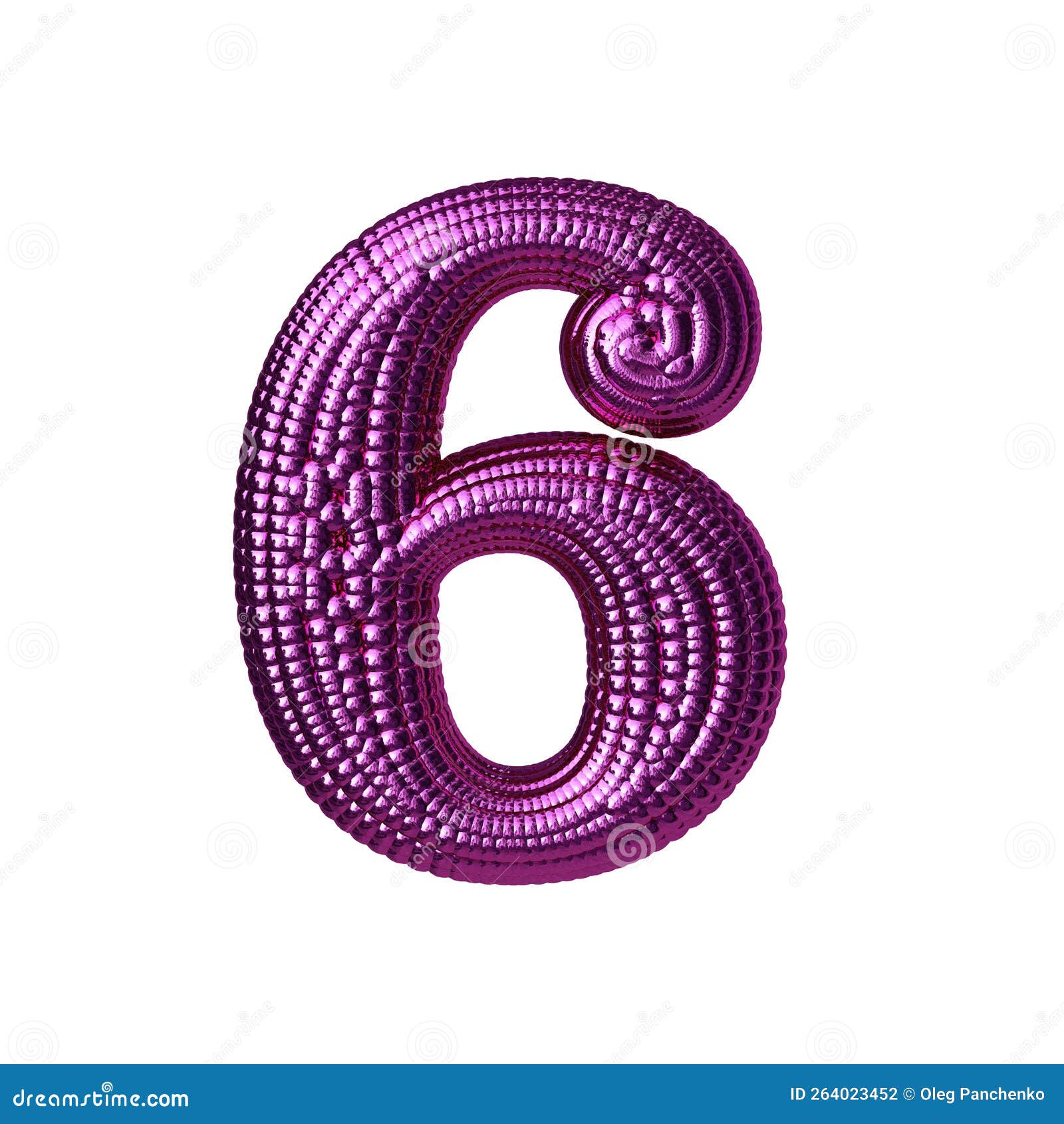 Symbol Made of Purple Balloons. Number 6 Stock Vector Illustration of