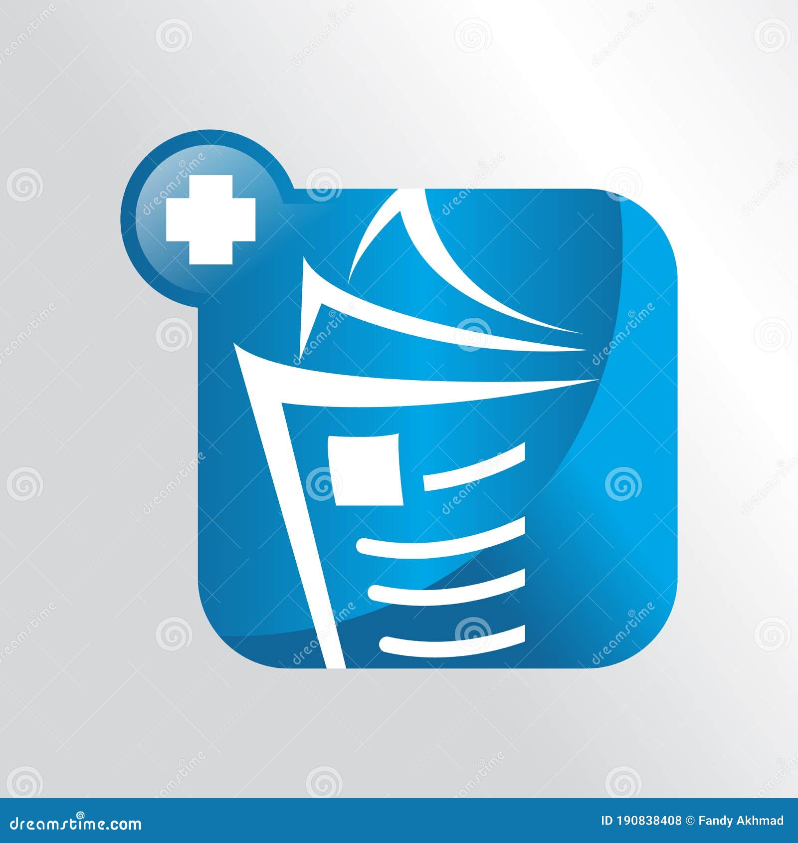 Symbol of Medical Record Logo Icon Design Template Vector Illustration