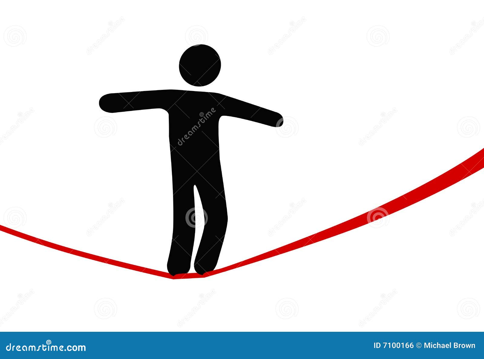 Symbol Person Walks Danger Tightrope Stock Vector - Illustration of walk,  acrobatic: 7100166