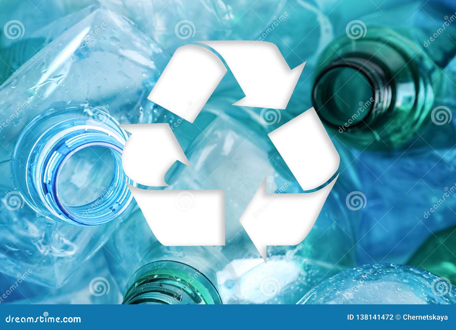 Symbol of Recycling and Plastic Bottles Stock Photo Image of object