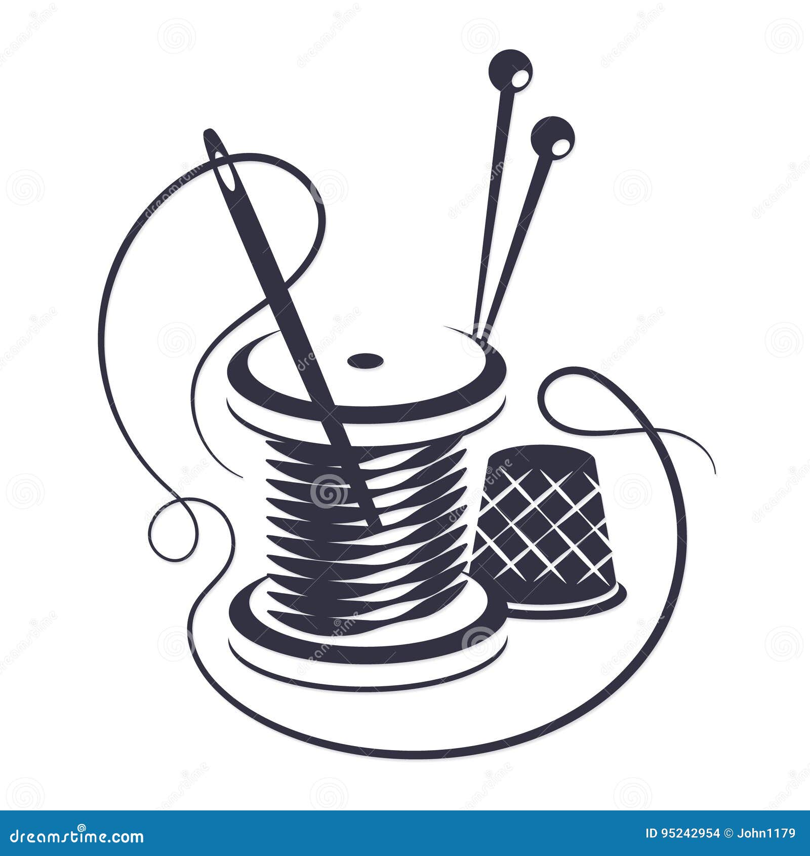 Symbol for sewing stock illustration. Illustration of flat - 95242954