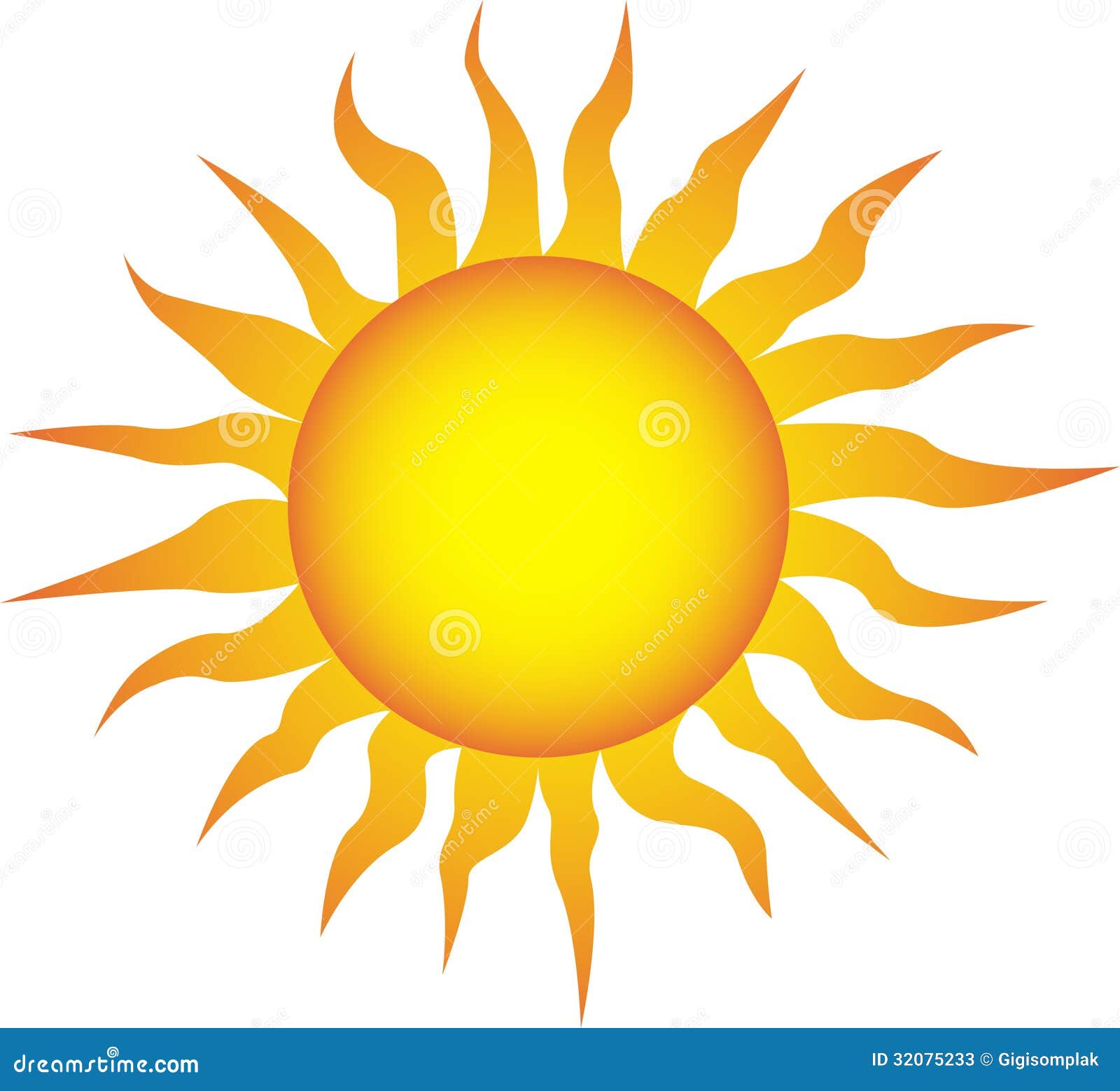Symbol of the Sun on a White Background Stock Vector - Illustration of  sunny, natural: 32075233