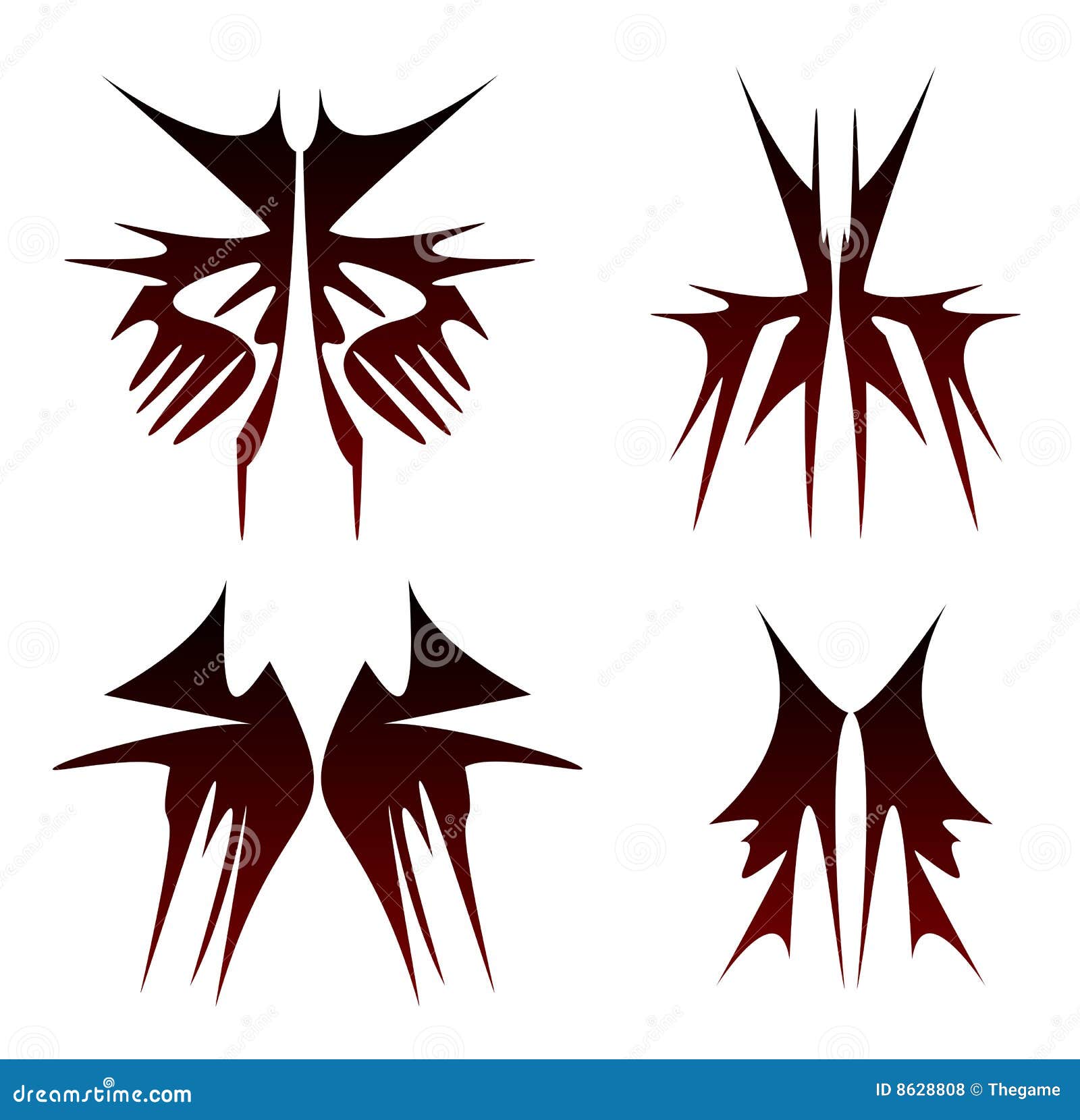 Wolf and symmetric tribals Royalty Free Vector Image