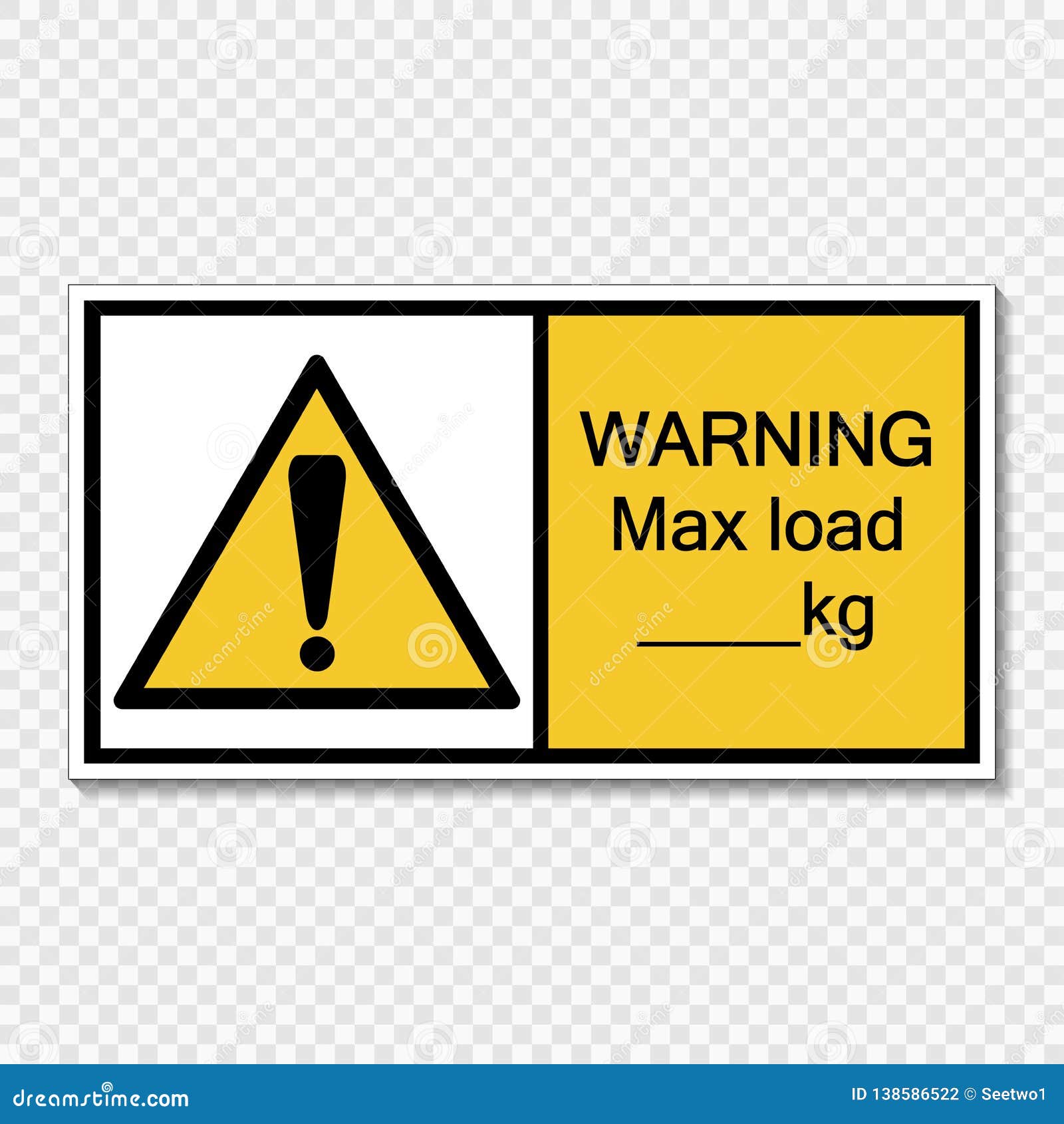 Symbol Warning Max Load Kg.sign Label On Transparent ...