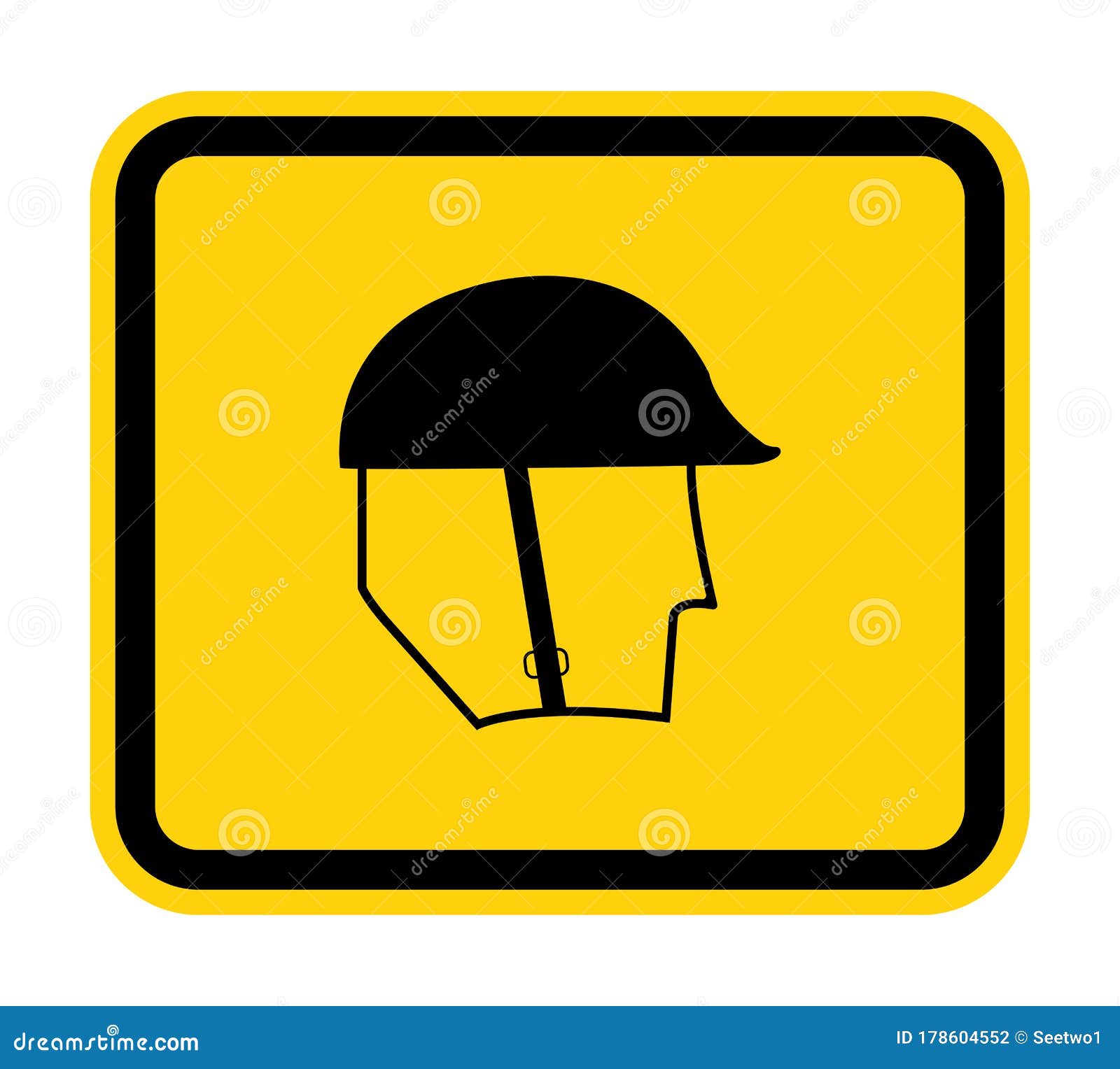 Symbol Wear Head Protection Sign Isolate on White Background,Vector