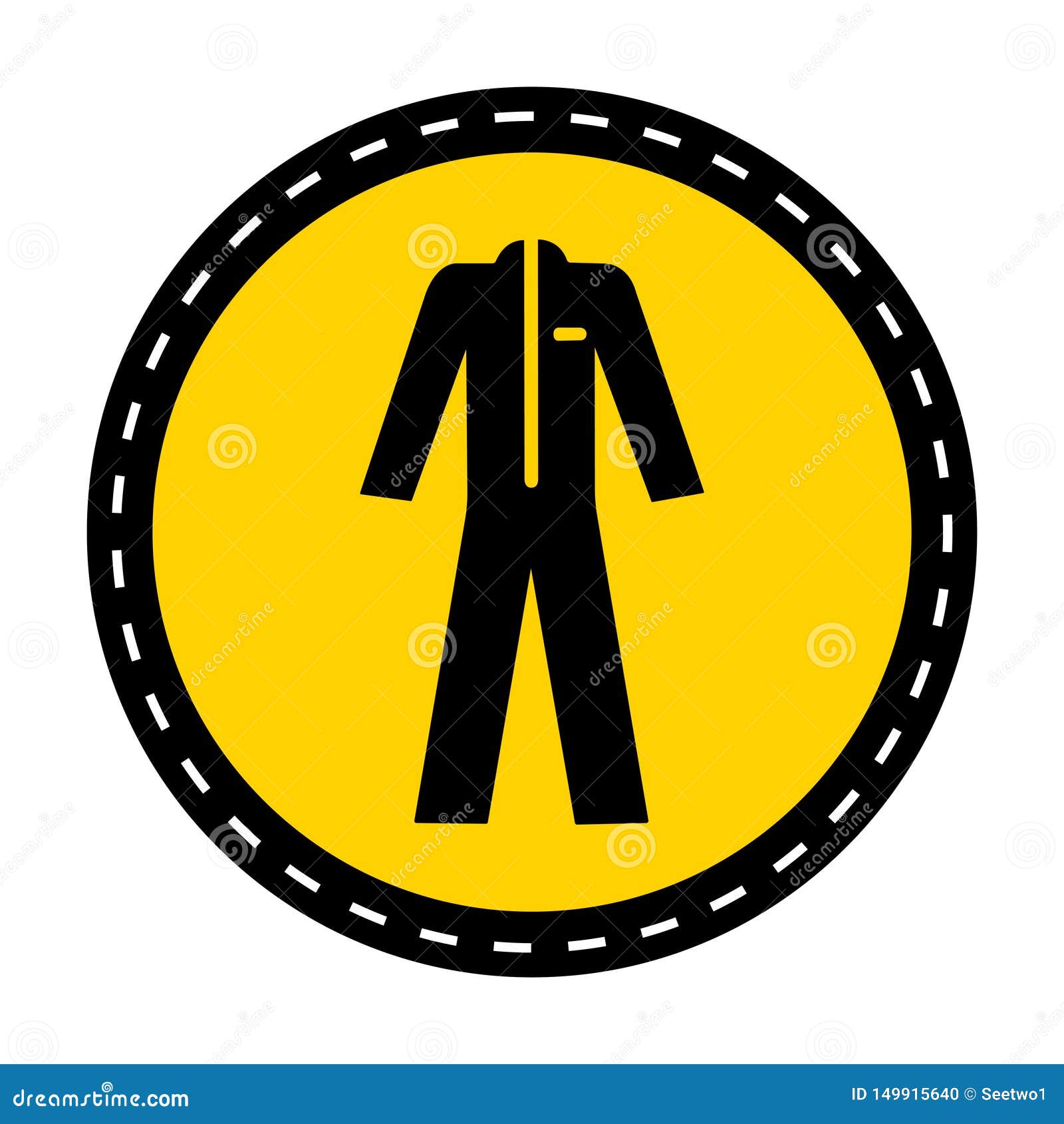 Symbol Wear ProtectIve Clothing Isolate on White Background,Vector