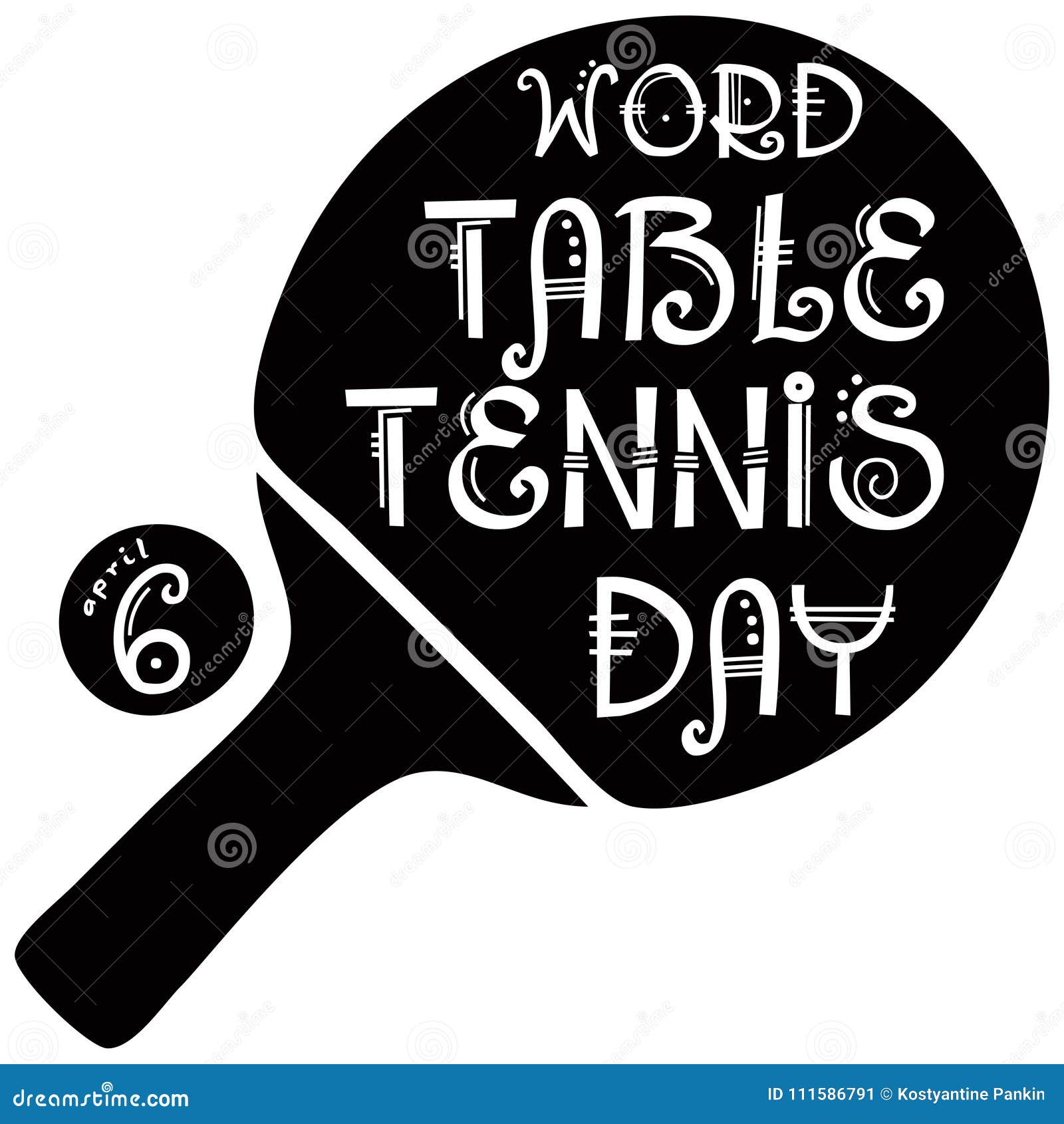Symbol Word Table Tennis Day Stock Vector Illustration of pingpong