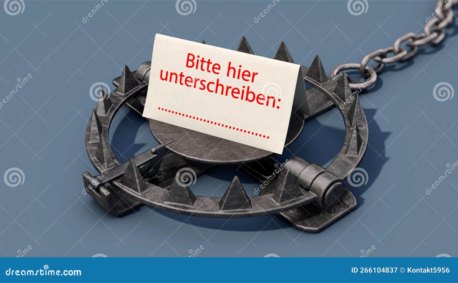 a trap with the german text 