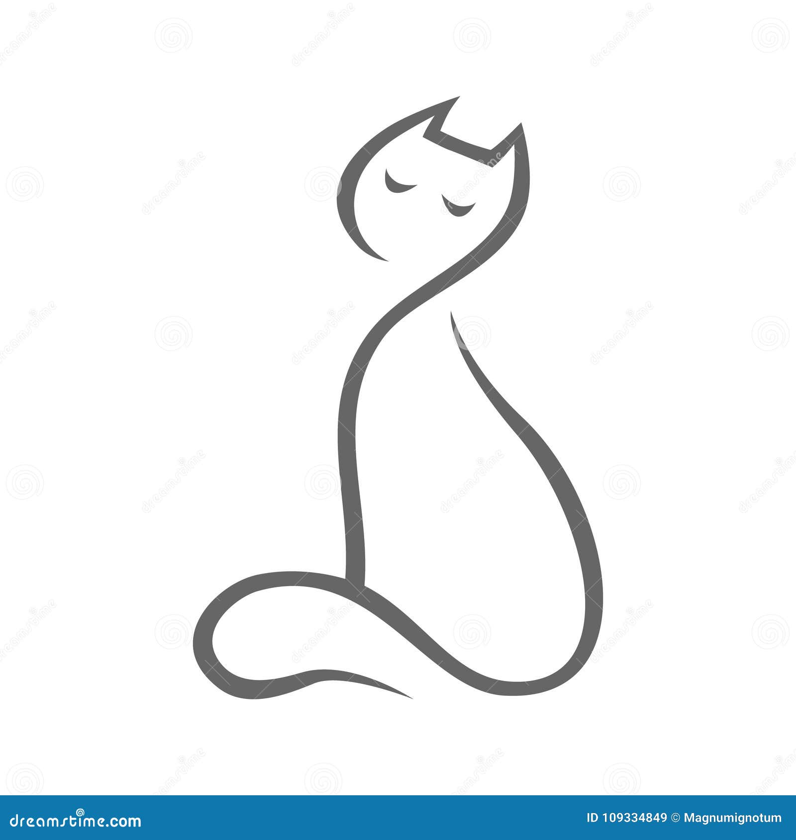 Symbole Abstrait De Chat Icone Sur Le Fond Blanc Illustration De Vecteur Illustration Du Graphisme Chaton