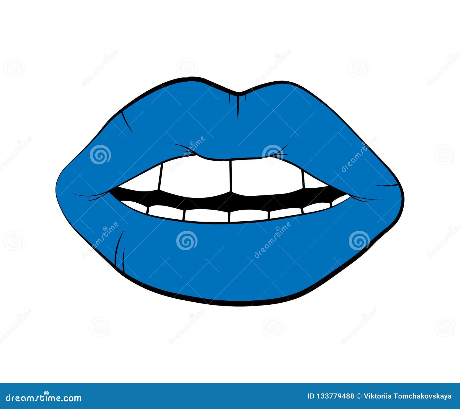 Symbole Bleu De Levre De Vecteur D Isolement Sur Le Fond Blanc Decoupe De Levre De Noir De Baiser Illustration Lineaire D Icone D Illustration Stock Illustration Du Peinture Ouvert