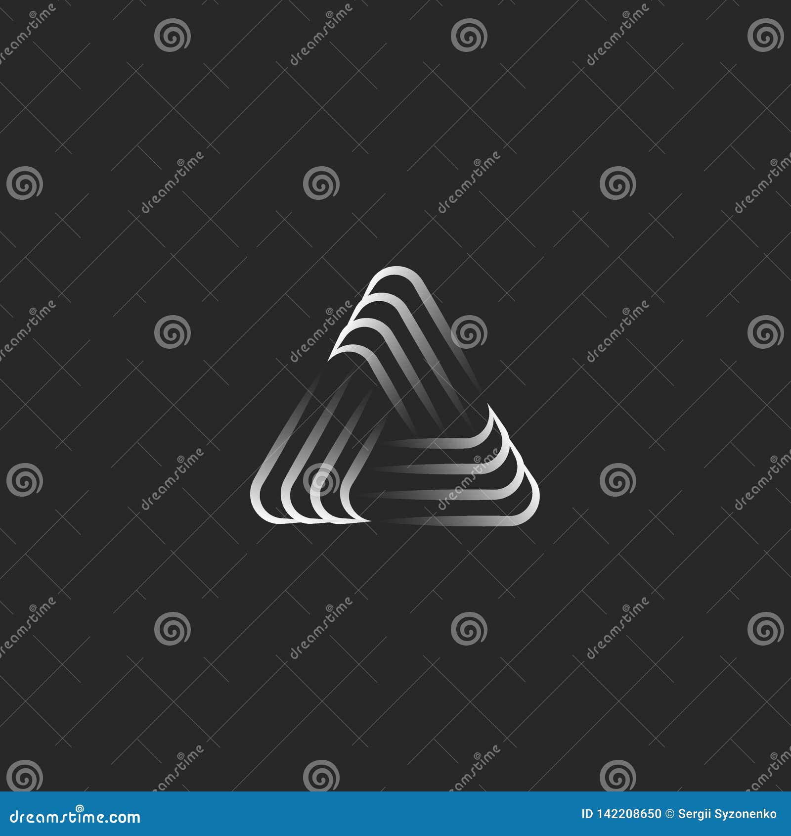 Symbole D Alliance De Logo De Triangle Forme Geometrique D Infini Lignes Minces De Recouvrement Noires Et Blanches Forme De P Illustration De Vecteur Illustration Du Minimaliste Forme