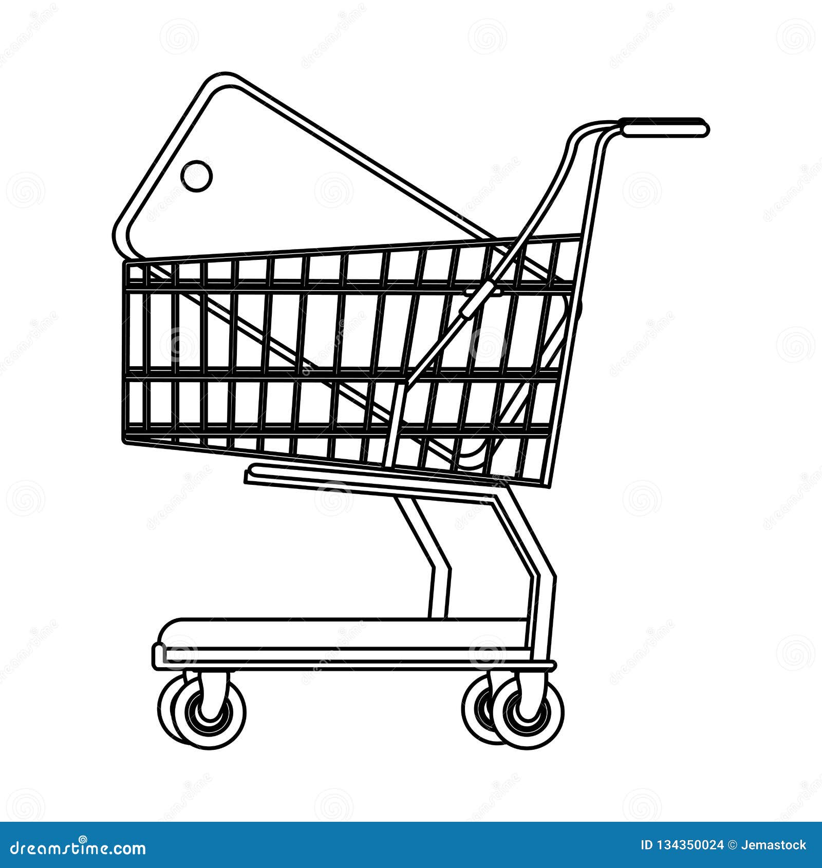 Symbole De Caddie En Noir Et Blanc Illustration de Vecteur