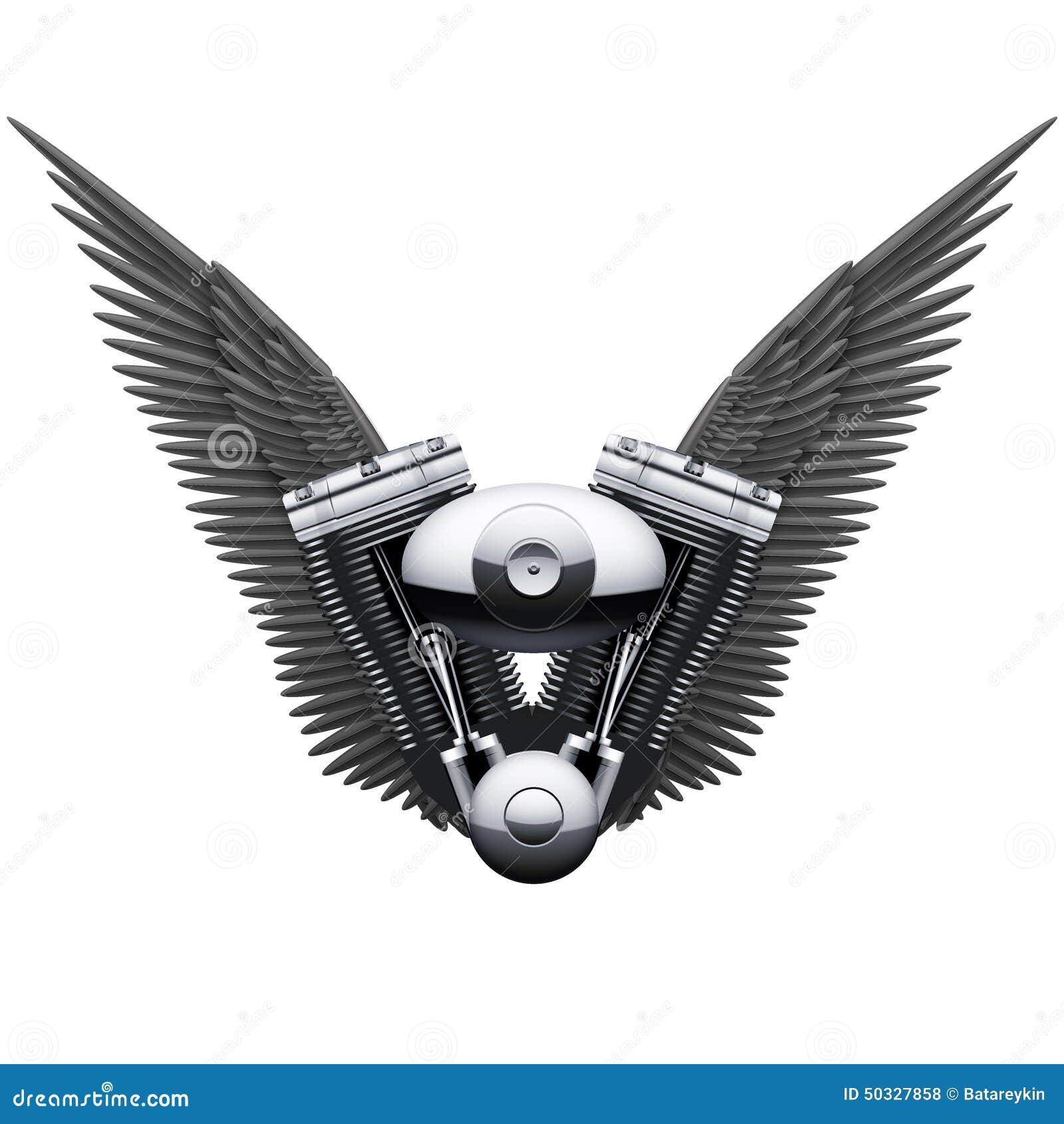 Symbole De Moteur De Moto Avec Les Ailes Ouvertes De Noir Illustration de  Vecteur - Illustration du concurrence, libre: 50327858
