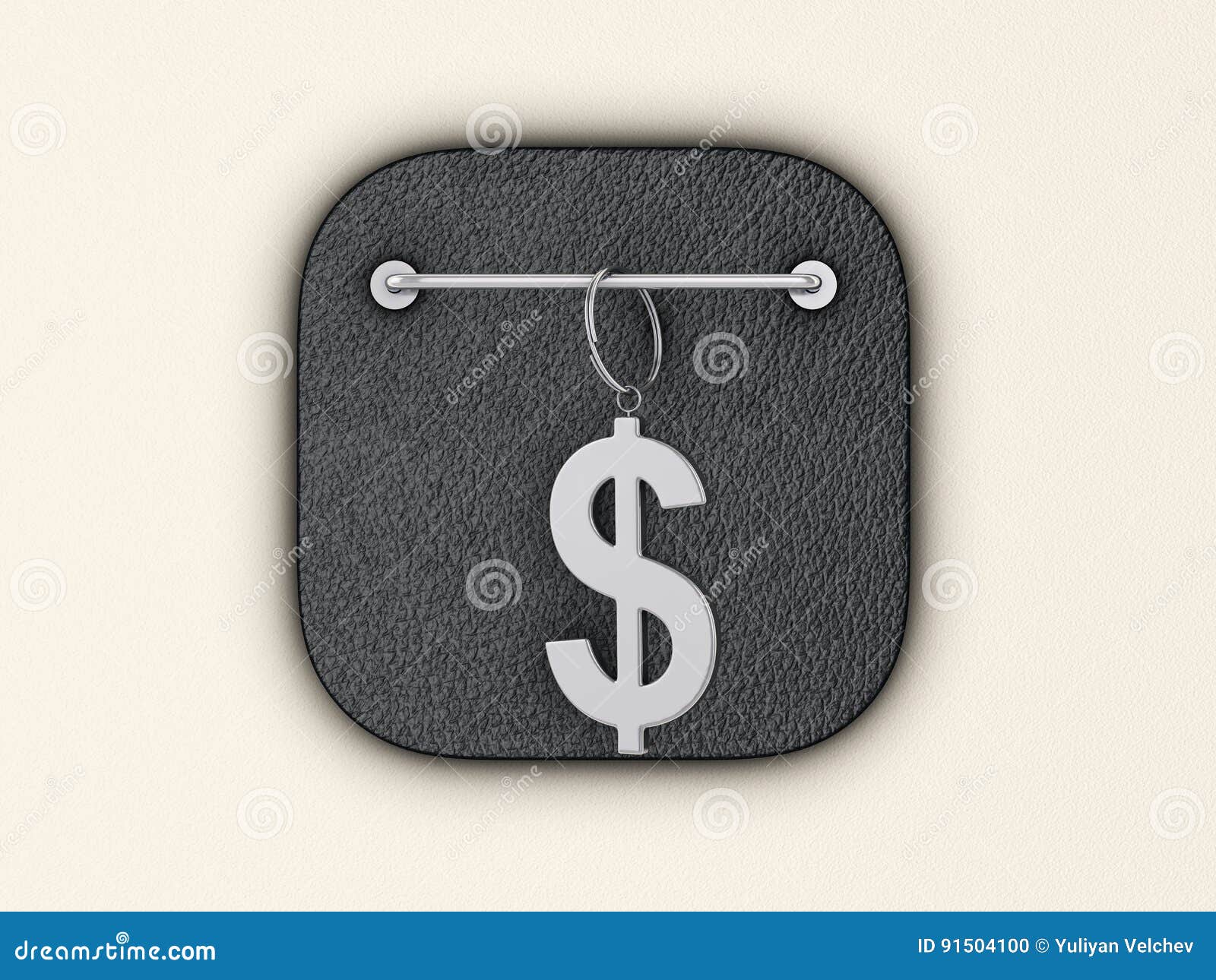 Symbole Du Dollar Sur Le Mur Illustration Stock Illustration du métal, brillant 91504100