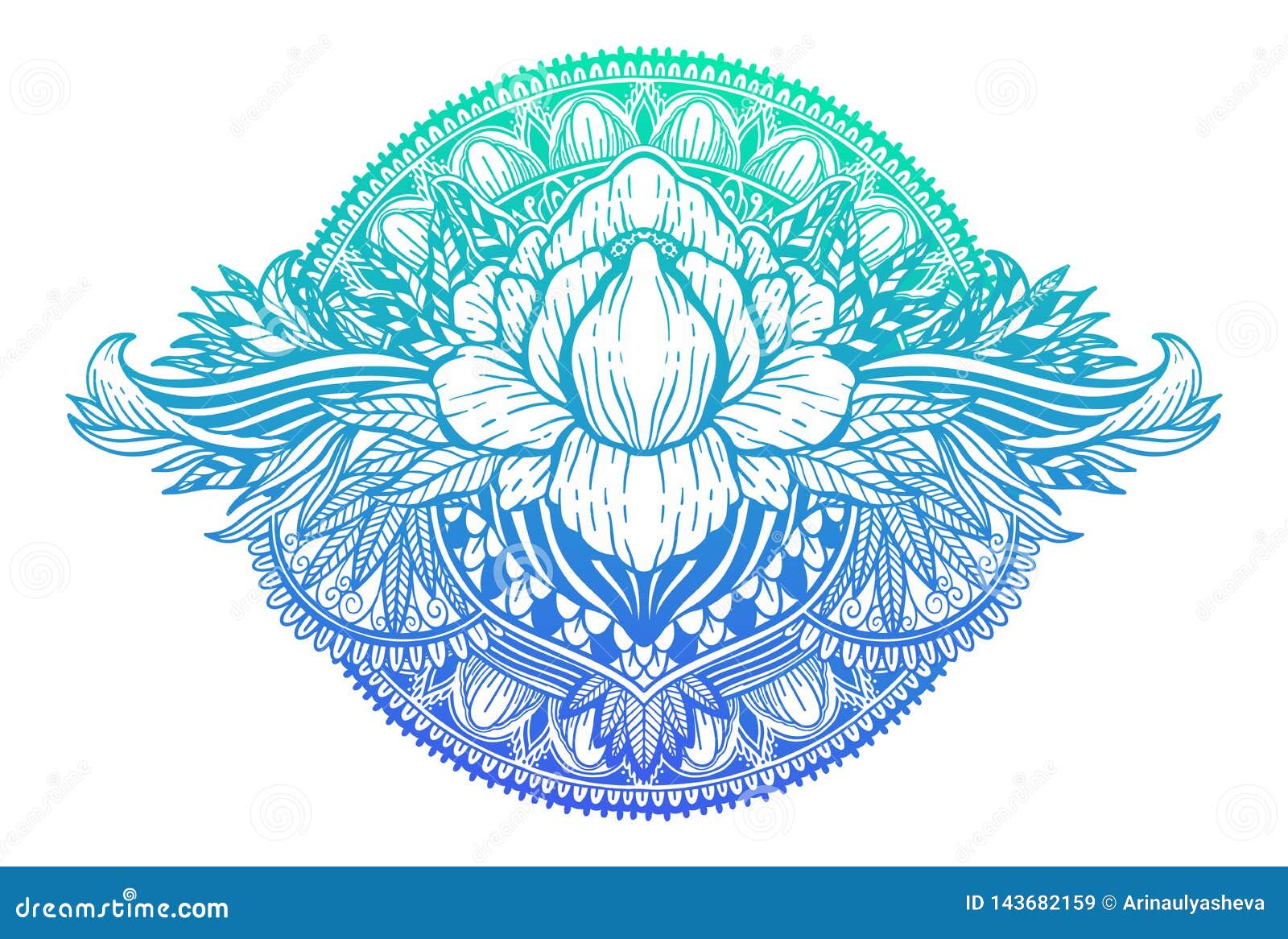 Symbole Ethnique De Fleur De Lotus Couleur En Pastel De