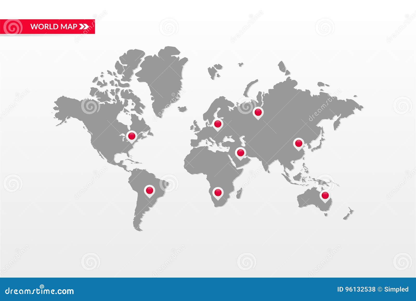 Symbole Infographic De Carte Du Monde De Vecteur Icônes