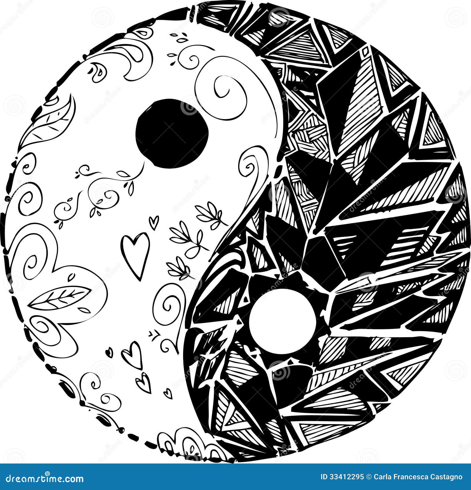 Symbole Noir Et Blanc De TAO Photo libre de droits - Image Symbole Noir Et Blanc De TAO Photo libre de droits - Image