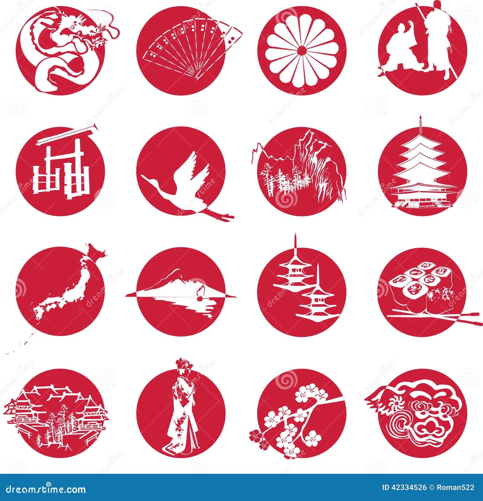 Symbole Von Japan Vektor Abbildung Illustration Von Japan