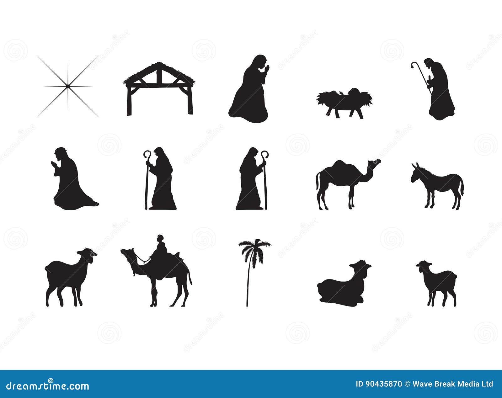 Symbole Welche Die Geburt Von Jesus Christ Darstellen Vektor Abbildung Illustration Von Jesus Geburt