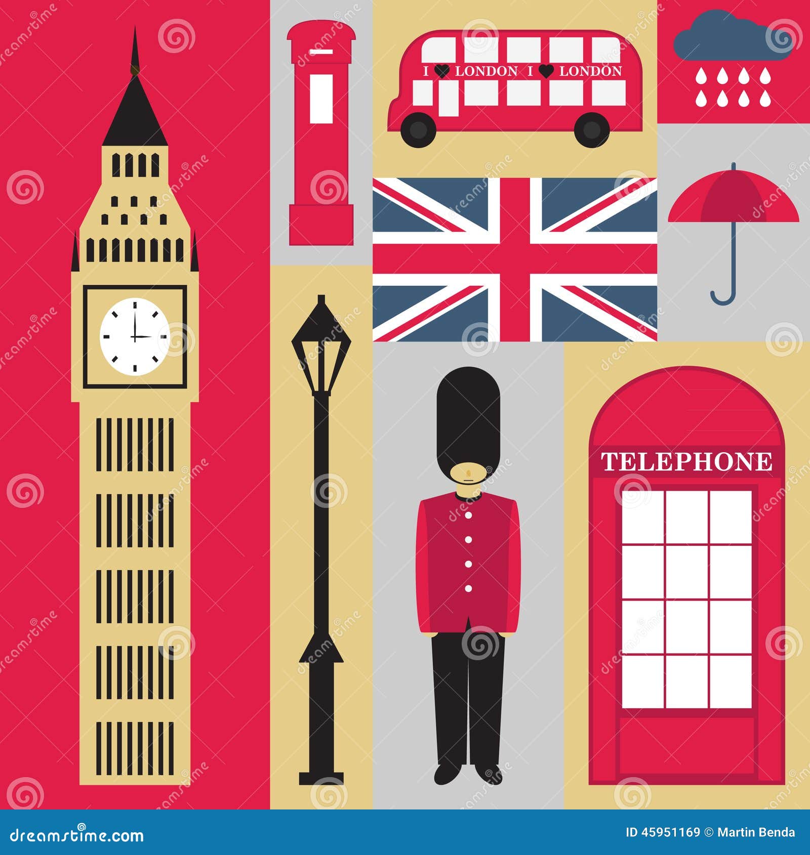 Symboles de Londres illustration de vecteur. Illustration du europe