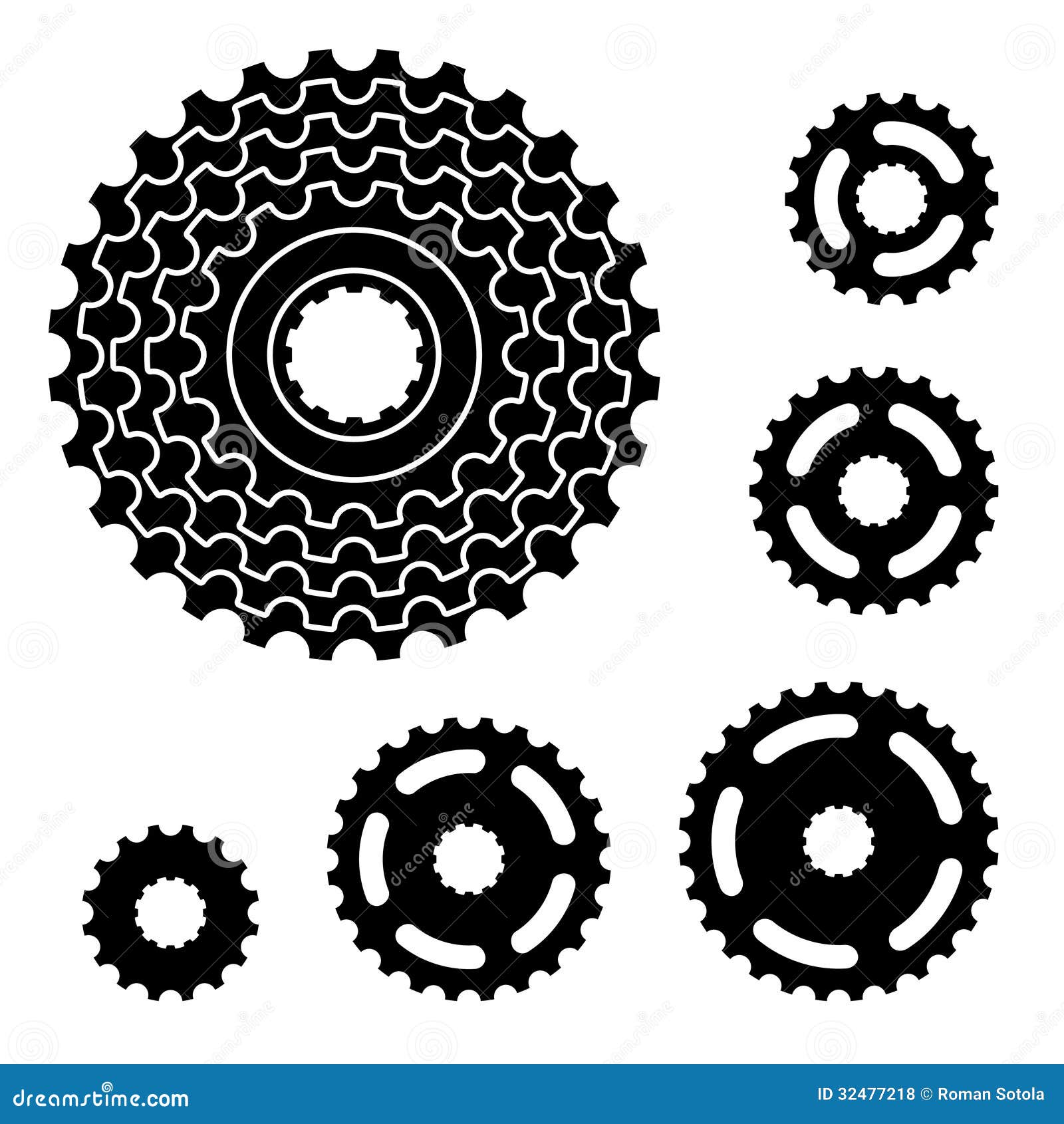 Pignon Vélo Noir Et Blanc Clip Art Libres De Droits, Svg, Vecteurs Et  Illustration. Image 176137279