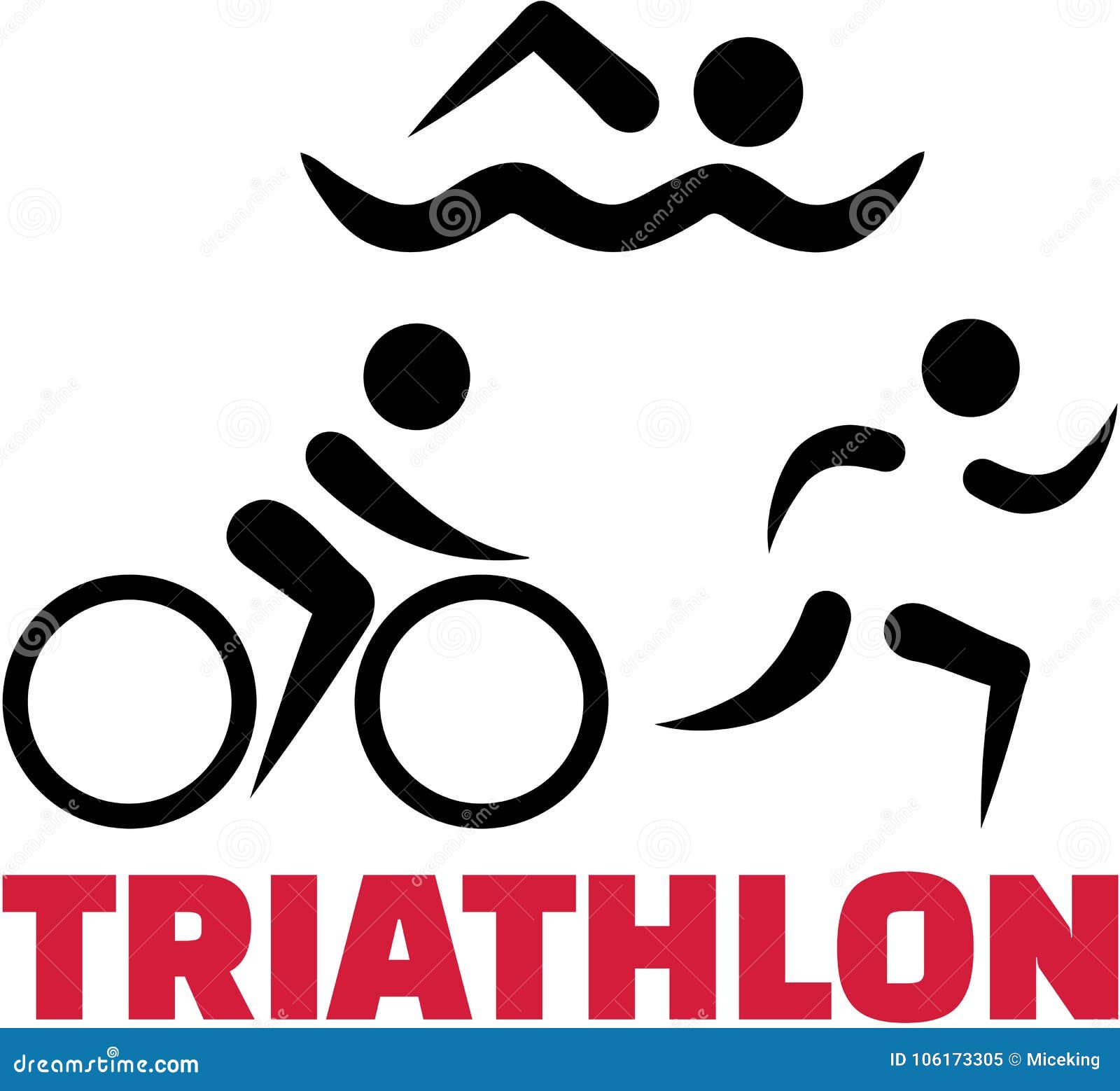 Symboles De Triathlon Avec Le Mot Illustration de Vecteur Illustration du fonctionnement